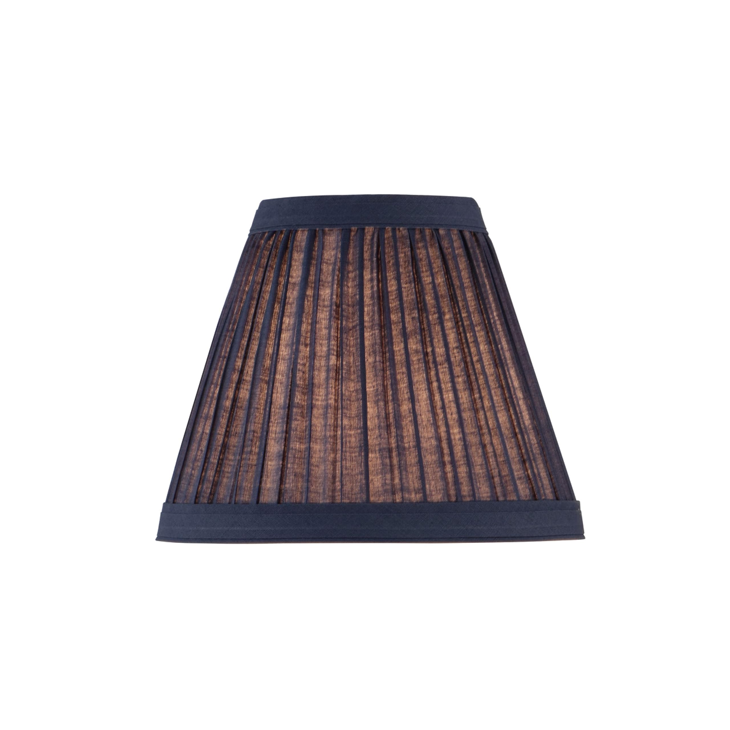 Aspen Creative 33125-6 Small Pleated Empire Style Clip-On Chandelier Lamp Shades - Navy Blue, 3