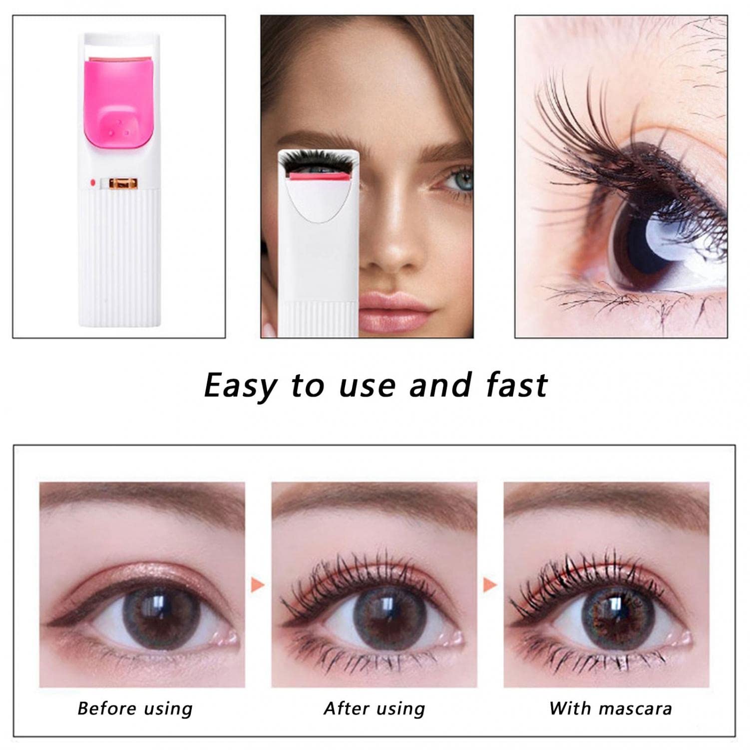 Electric Heated Eyelash Curler with Soft Silicone Pad - Painless Lash Curling Tool for Natural Long-Lasting Curls | Perfect for Daily Makeup, Special Occasions & Travel