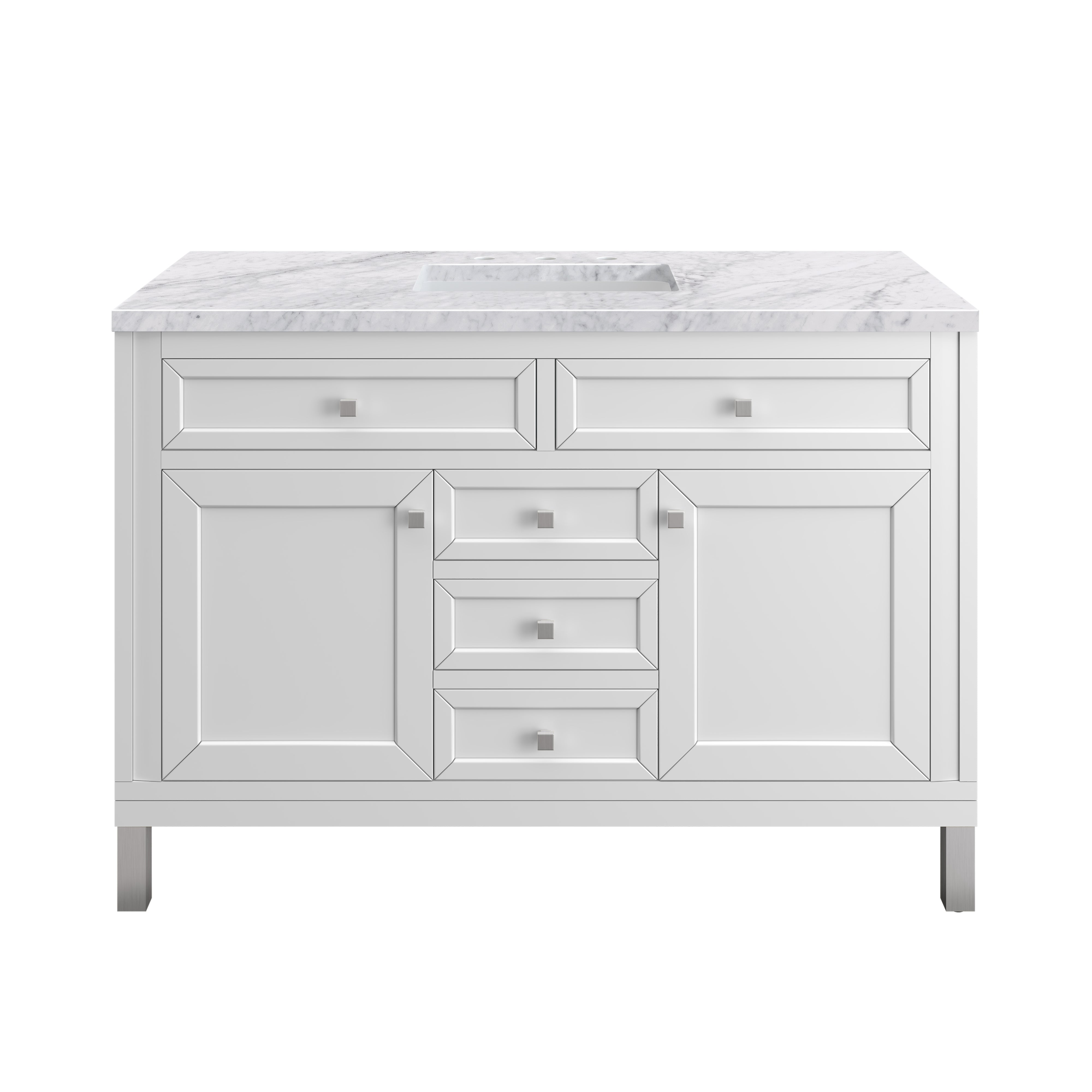 Chicago Knobs and Legs Set for V48 in Brushed Nickel - Premium Cabinet Hardware for Kitchen & Bathroom Renovation
