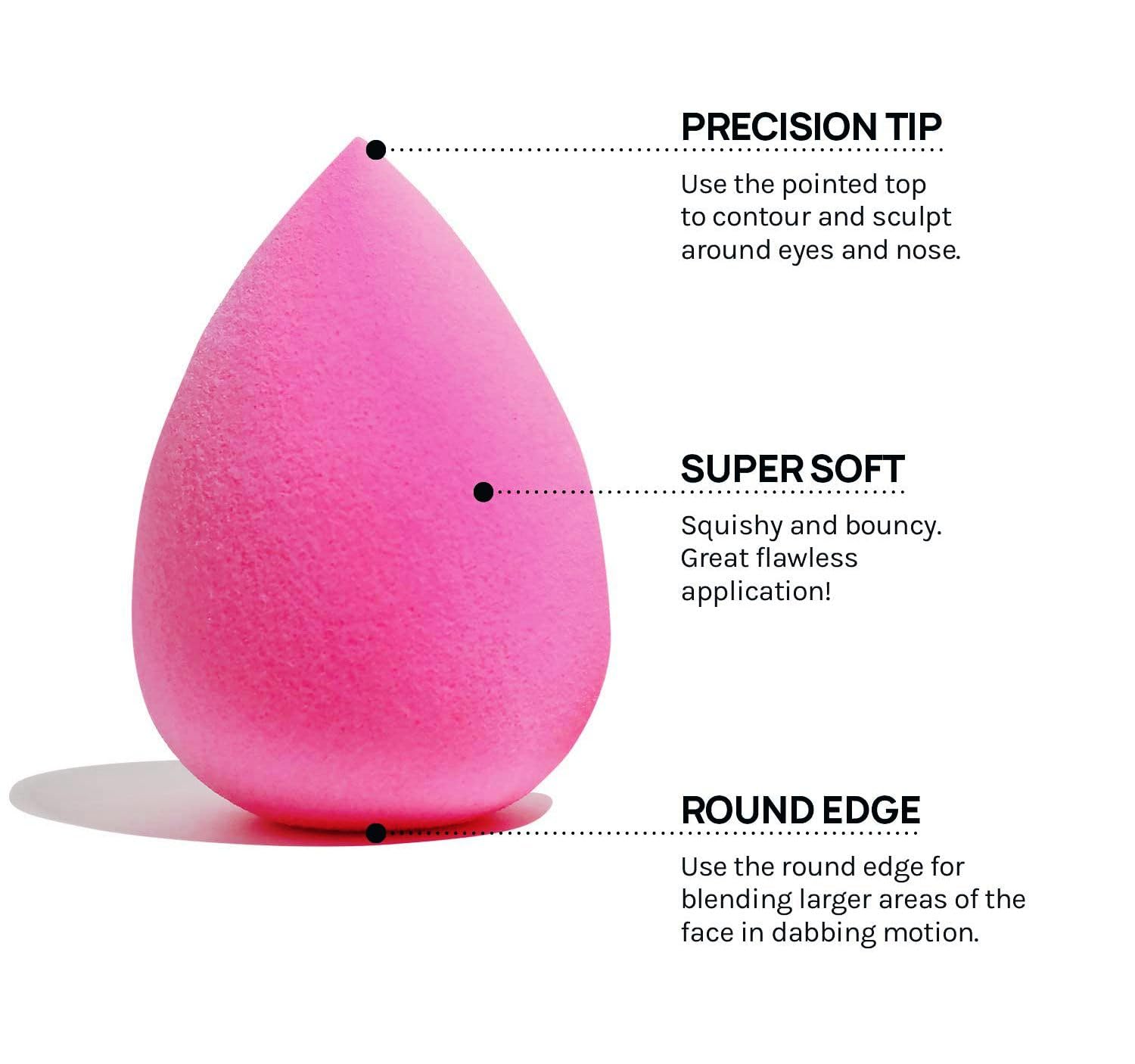 6-in-1 Professional Beauty Blender Sponge Set with Foundation Blender, Powder Puff & Cosmetic Pads | Makeup Sponge for Flawless Face & Contouring | Perfect for Women's Daily Makeup, Travel & Professional Use