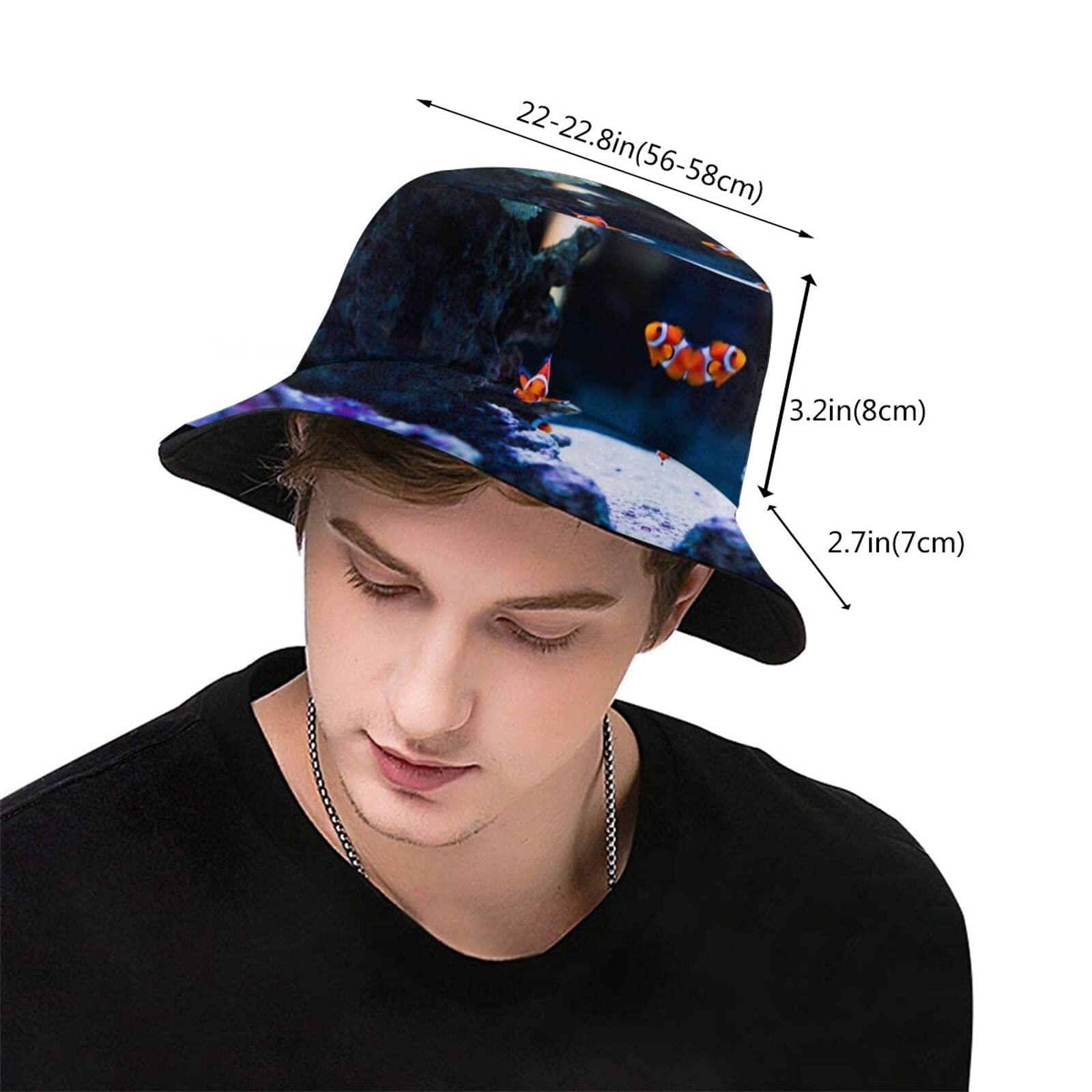 Stylish Goldfish Print Bucket Hat for Women & Girls - Wide Brim Summer Sun Hat for Beach, Pool, and Outdoor Activities