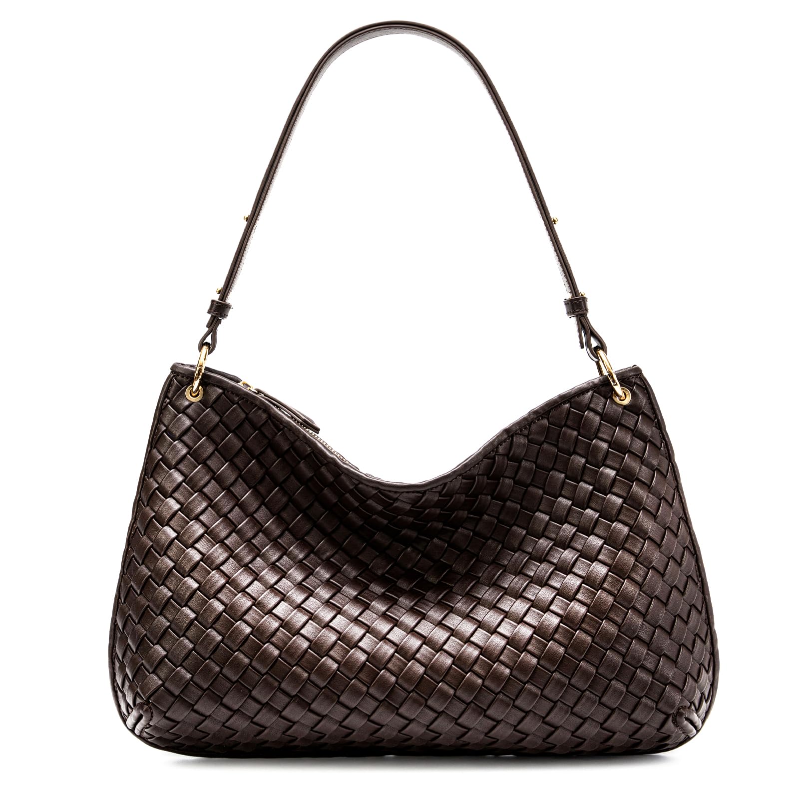 Stylish Woven Leather Shoulder Bag for Women - Elegant Small Handbag & Clutch Purse for Daily Use, Work, Shopping and Travel | Perfect Gift Idea