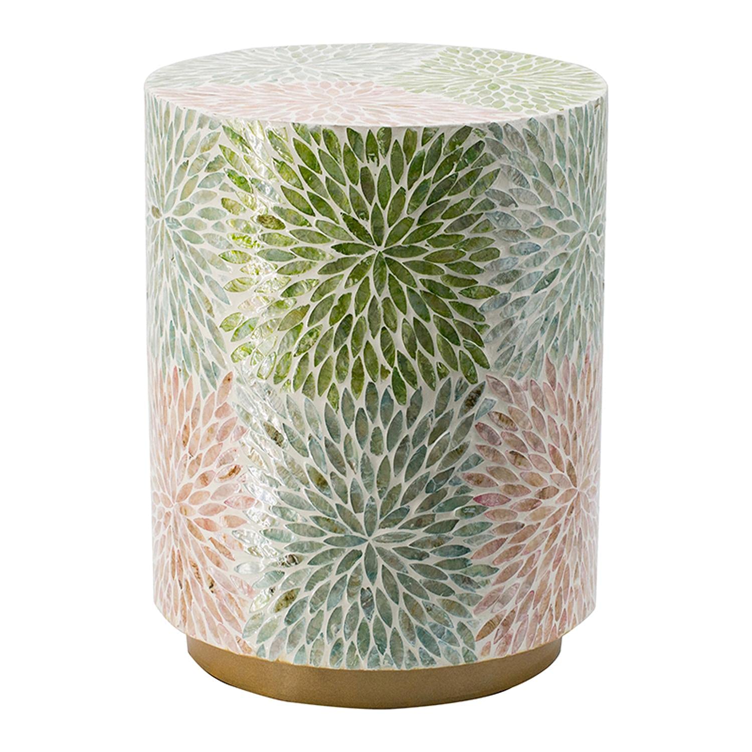 A&B Home Cylinder Capiz Stool - 18