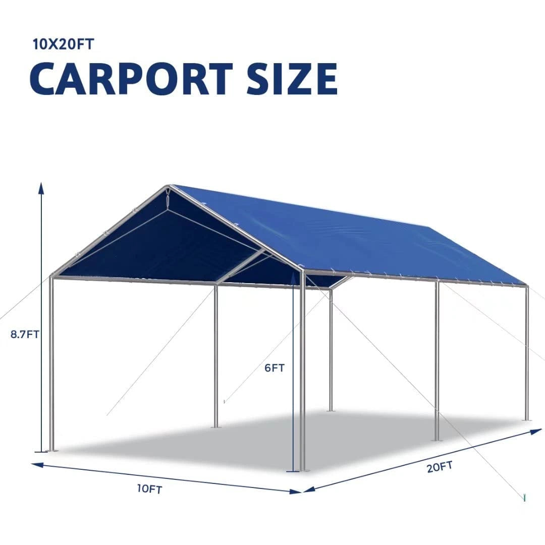 20' x 10' Heavy Duty Car Canopy Shelter - Waterproof UV Protection Outdoor Carport for Vehicles, Parties, Camping & Backyard Use