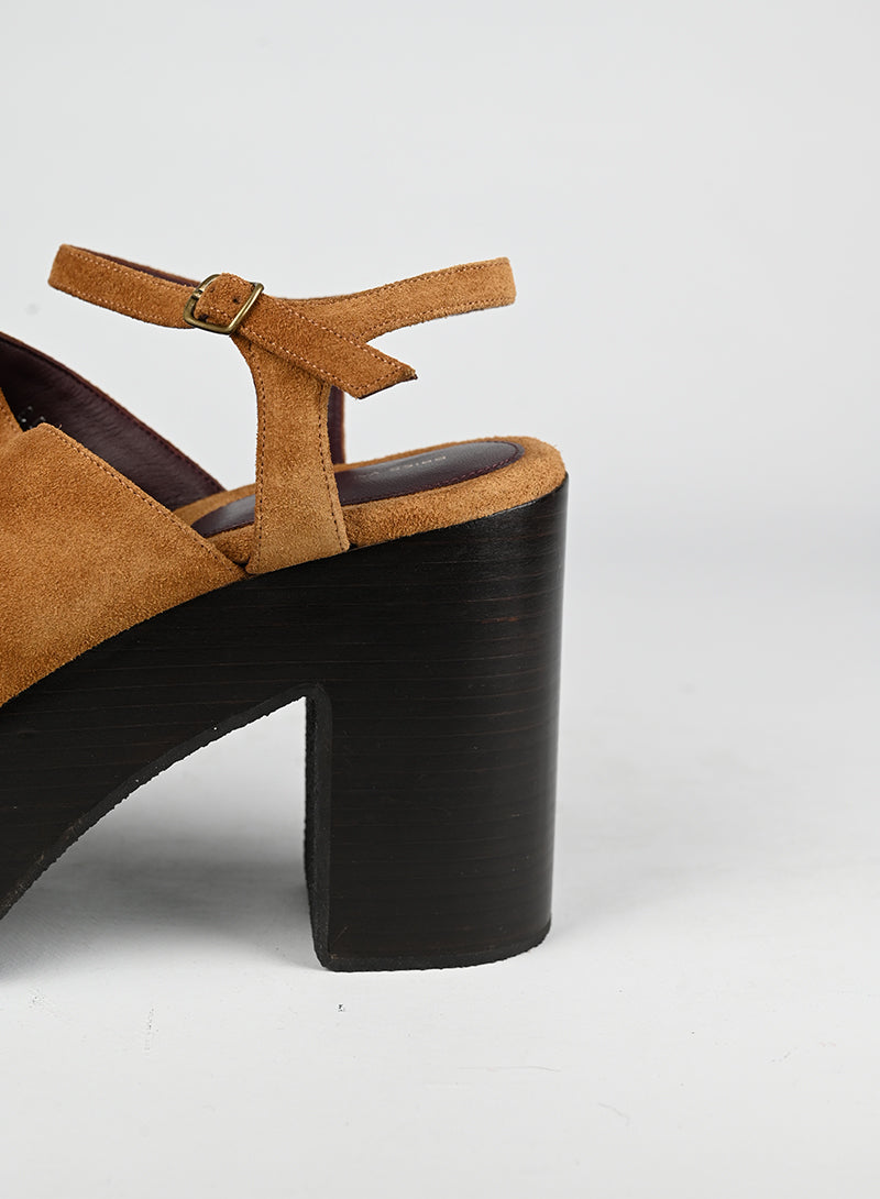 Dries Van Noten Cognac Wedge Shoes Size 39.5 - Stylish Platform Sandals for Women | Perfect for Summer Outfits, Beach Vacations & Evening Events