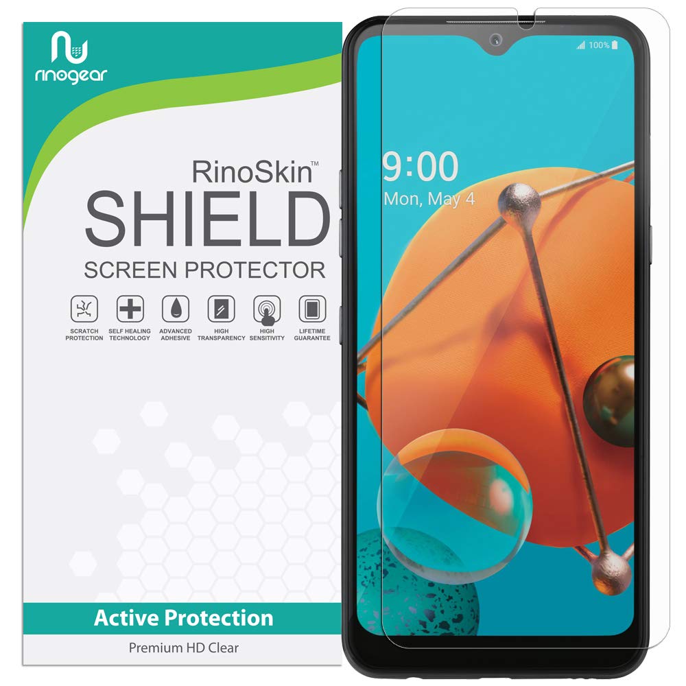 RinoGear Screen Protector for LG K51 - Case Friendly, Flexible Full Coverage Clear TPU Film - Anti-Scratch, Bubble-Free Protection for Everyday Use at Home, Work & Travel
