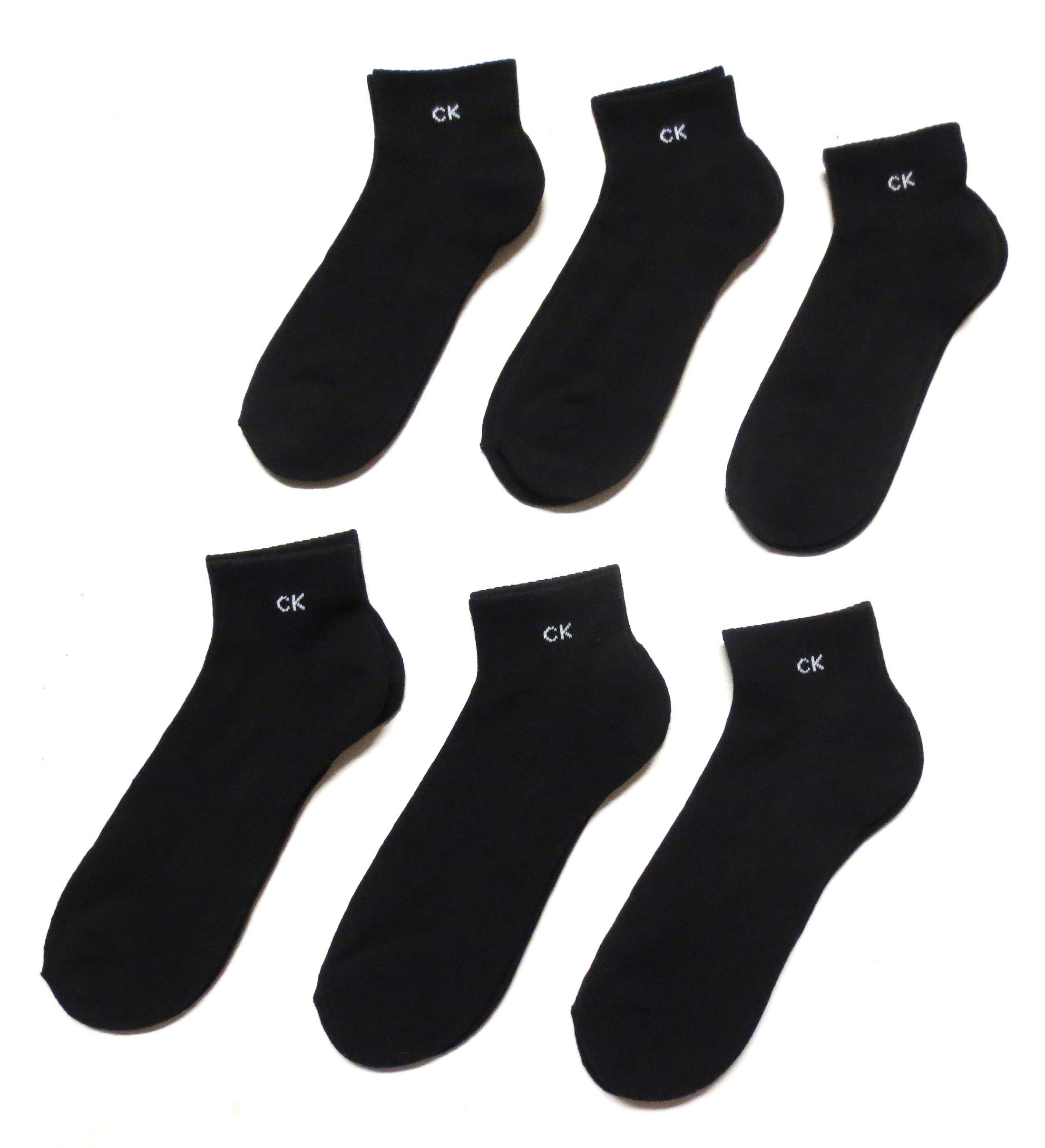 Calvin Klein Men's Cotton Cushioned Athletic Socks 6-Pack - Breathable Comfort Mini-Crew Socks for Running, Gym & Casual Wear (Black, Shoe Size 7-12)
