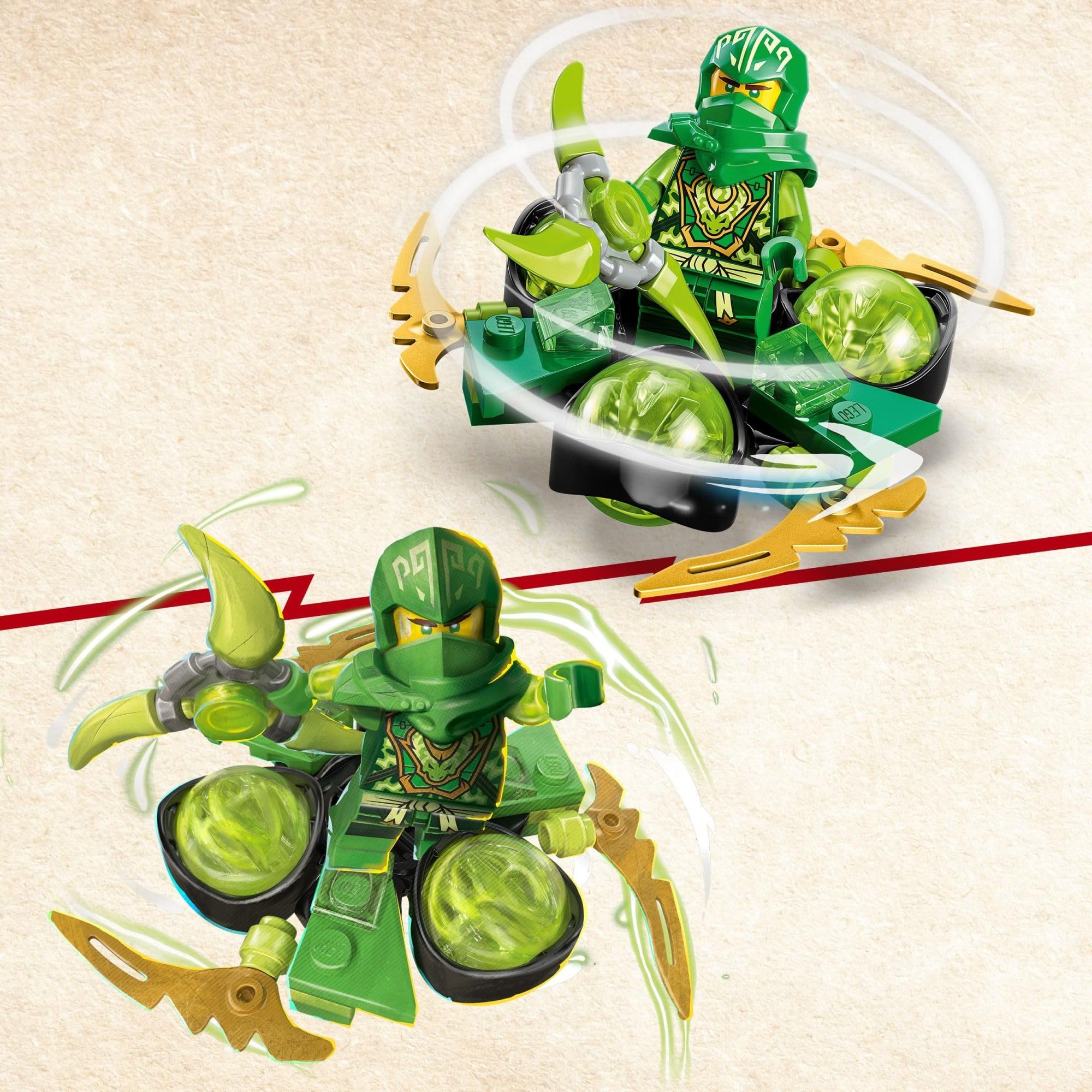 LEGO NINJAGO Lloyd’s Dragon Power Spinjitzu Spin 71779 Building Set - Interactive Green Spinning Dragon Toy with Ninja Lloyd Minifigure | Gift for Boys & Girls Ages 6+ | Perfect for Action Play, Birthday Gifts & Ninja-Themed Adventures