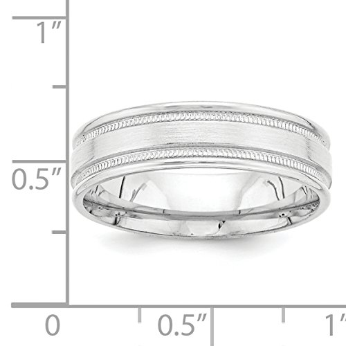 14k White Gold Milgrain Wedding Band - Comfort Fit for Bridal Jewelry