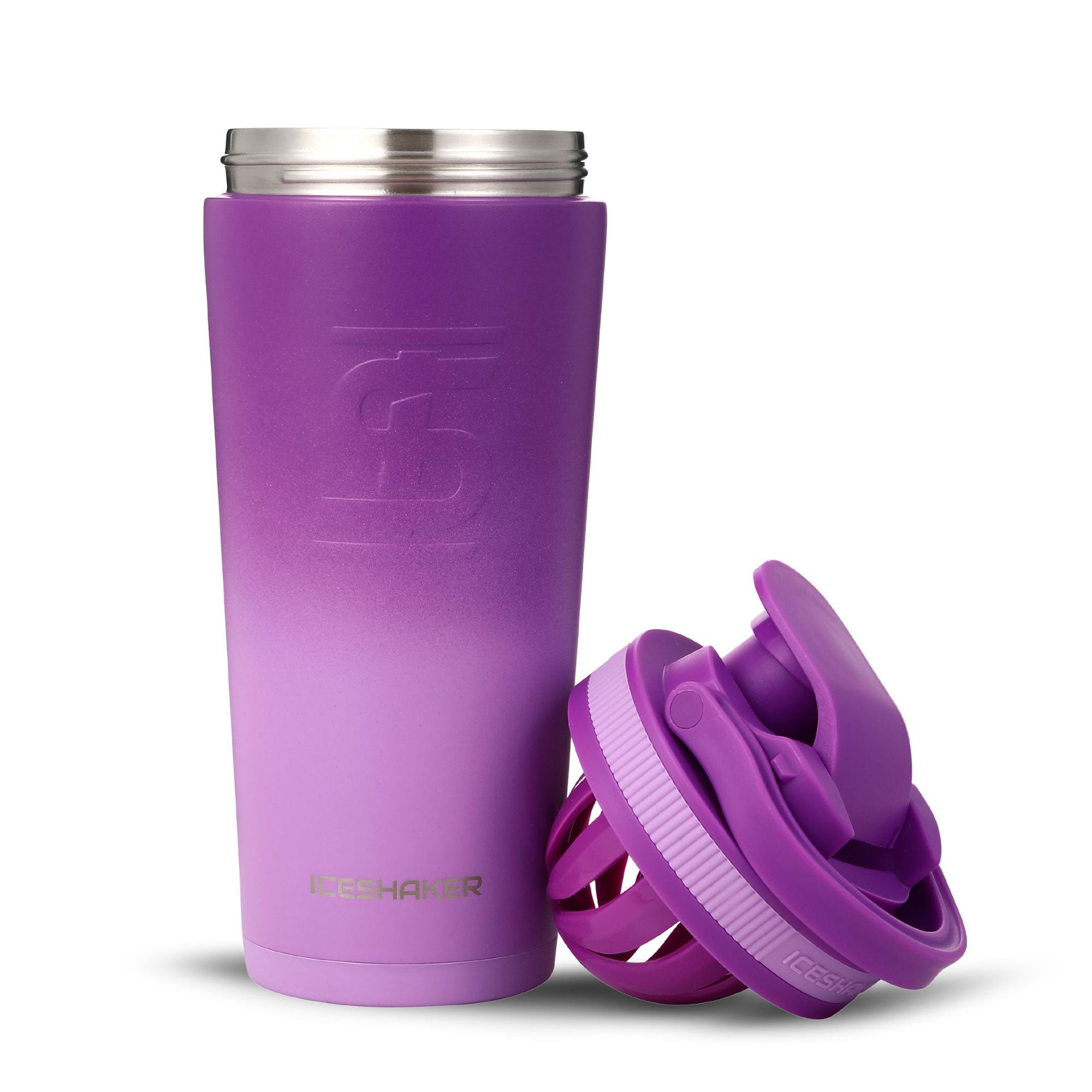 26oz Insulated Stainless Steel Ice Shaker Bottle - Purple Color Rush for Gym, Workouts & Outdoor Activities