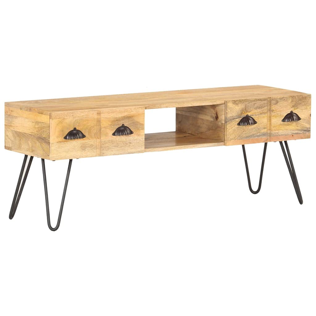 Mid-Century Modern TV Stand with 2 Storage Cabinets - 47.2