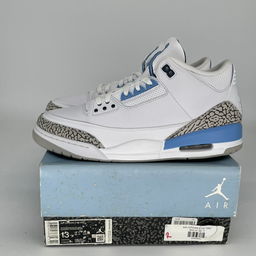 AIR JORDAN 3 UNC Men's Basketball Shoes Size 13 - Authentic Retro Sneakers CT8532-104 for Casual Wear & Sports Performance