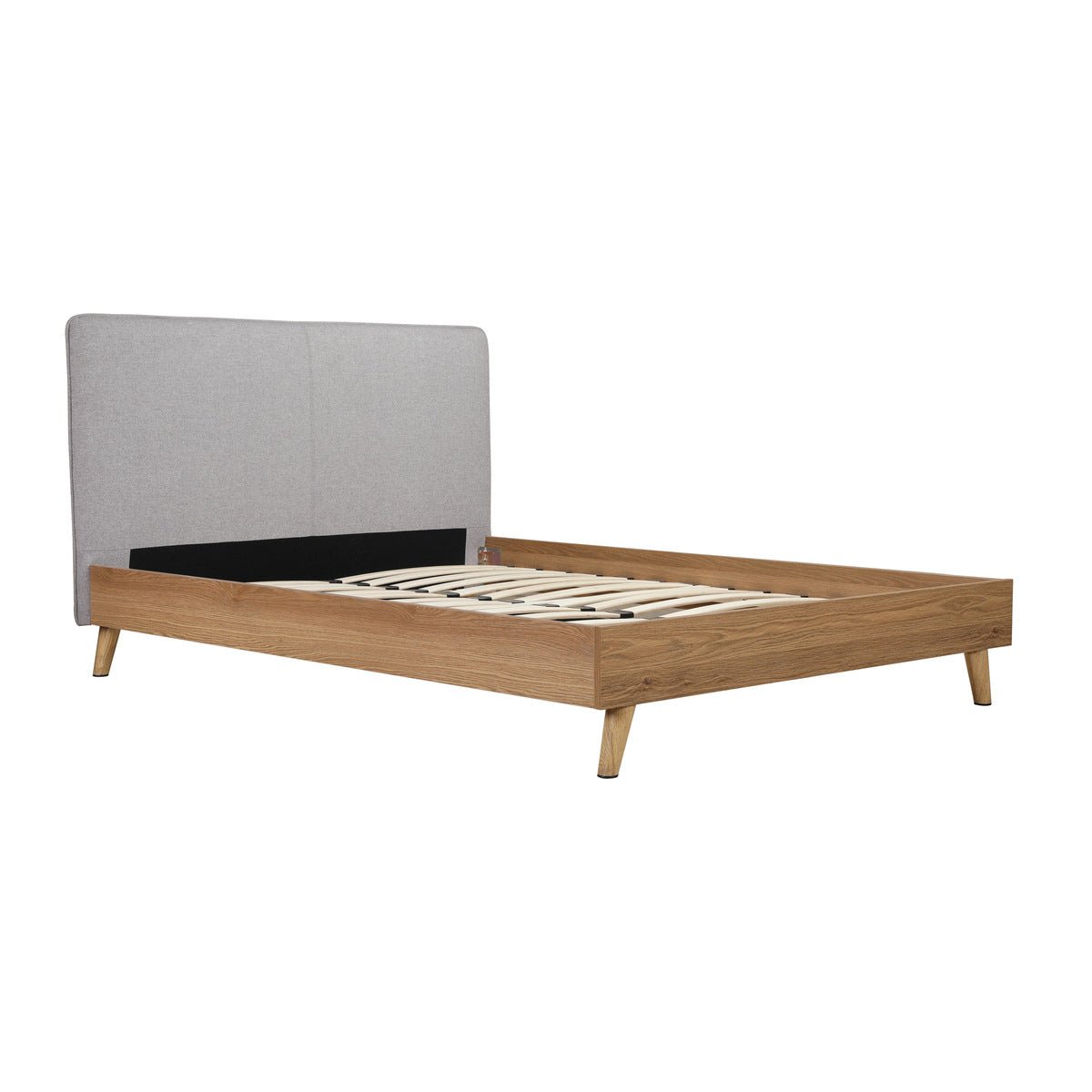 Cassidy Queen Platform Bed with Upholstered Headboard - Modern Bedroom Furniture for Small Spaces | Perfect for Apartments, Dorms & Guest Rooms