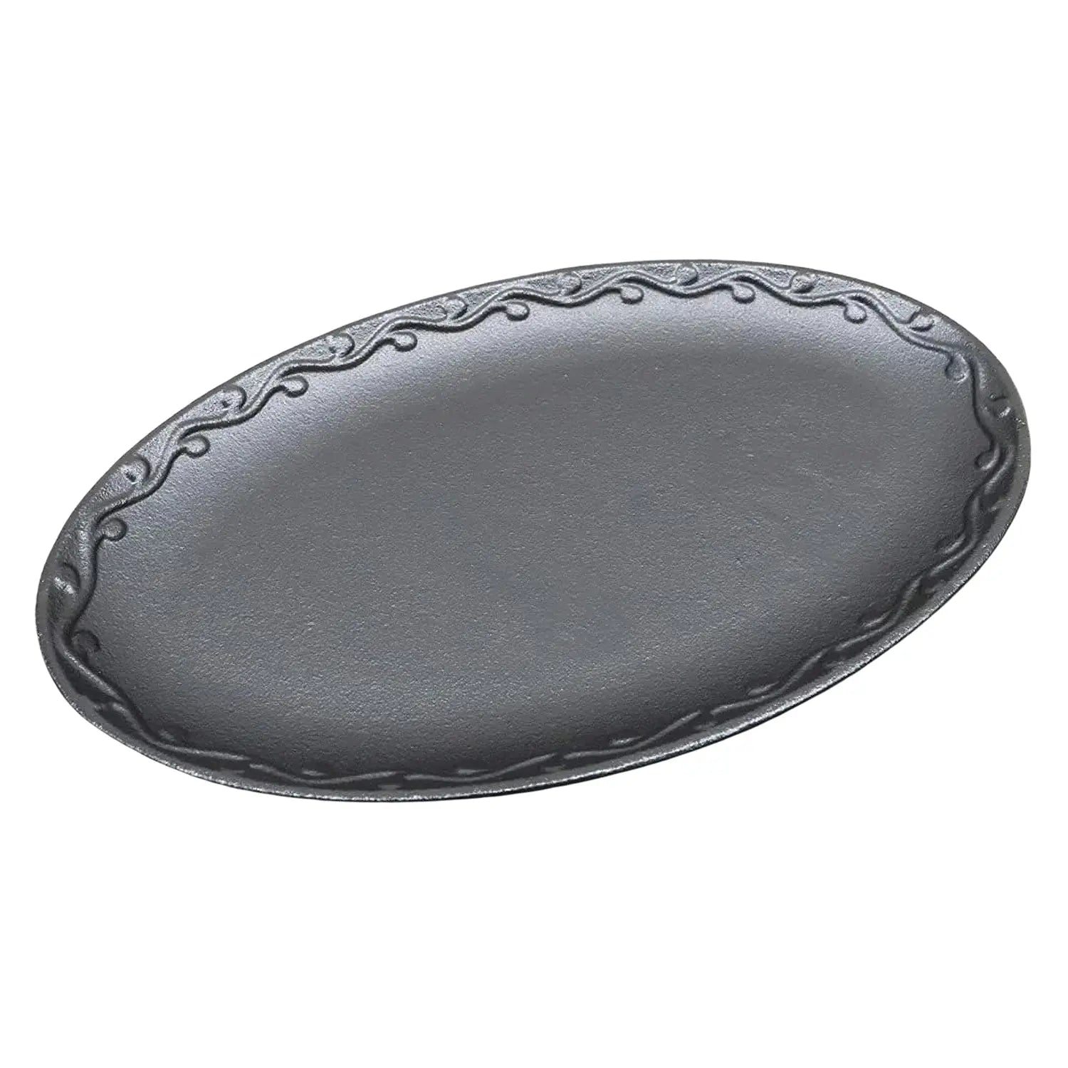 Asahi Premium Cast Iron Sizzler Platter - Arabesque Design for Steak, Fajitas & Sizzling Dishes - Perfect for Restaurants, Home Cooking & Outdoor BBQ