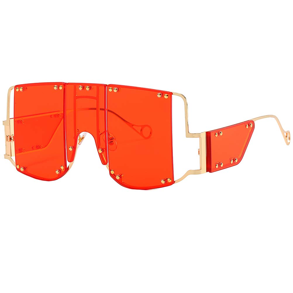 Amosfun Punk Sunglasses - Creative Shaped Eyewear for Parties, Costumes & Photo Props - Red Retro Style Glasses for Halloween, Cosplay & Fashion Accessories