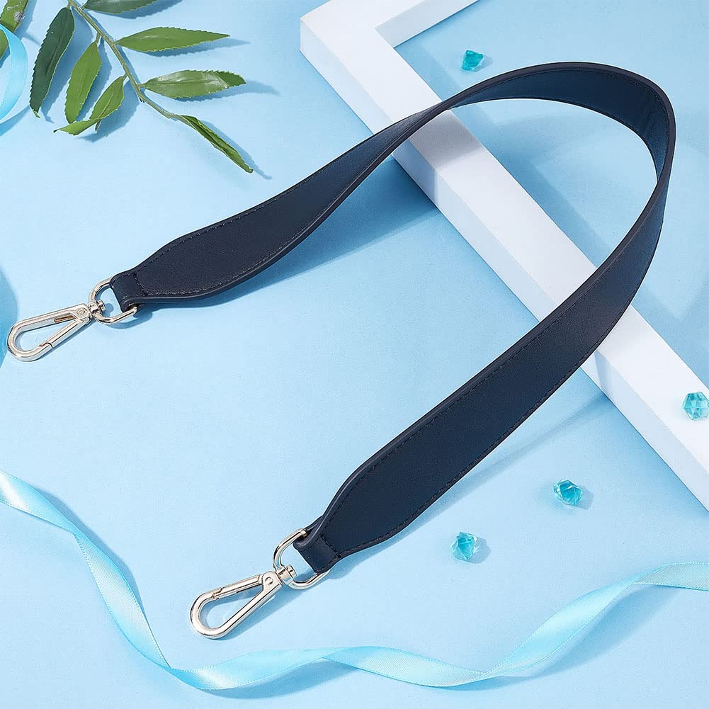 PH PandaHall 24.6 Inch Black Leather Bag Strap - 1.5 Inch Wide Replacement Purse Strap for Women & Men - Adjustable Shoulder Strap with Golden Hardware for Handbags, Crossbody Bags & DIY Projects | Perfect for Daily Use, Work, Travel & Fashion Accessories