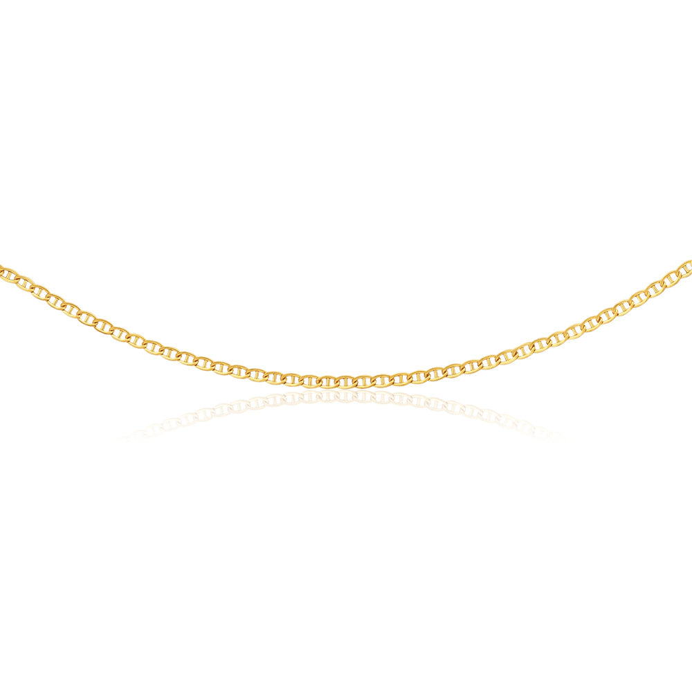 9ct Yellow Gold Plated Silver Anchor Chain Necklace - Elegant Layering Piece for Women, Perfect for Everyday Wear and Gift Giving