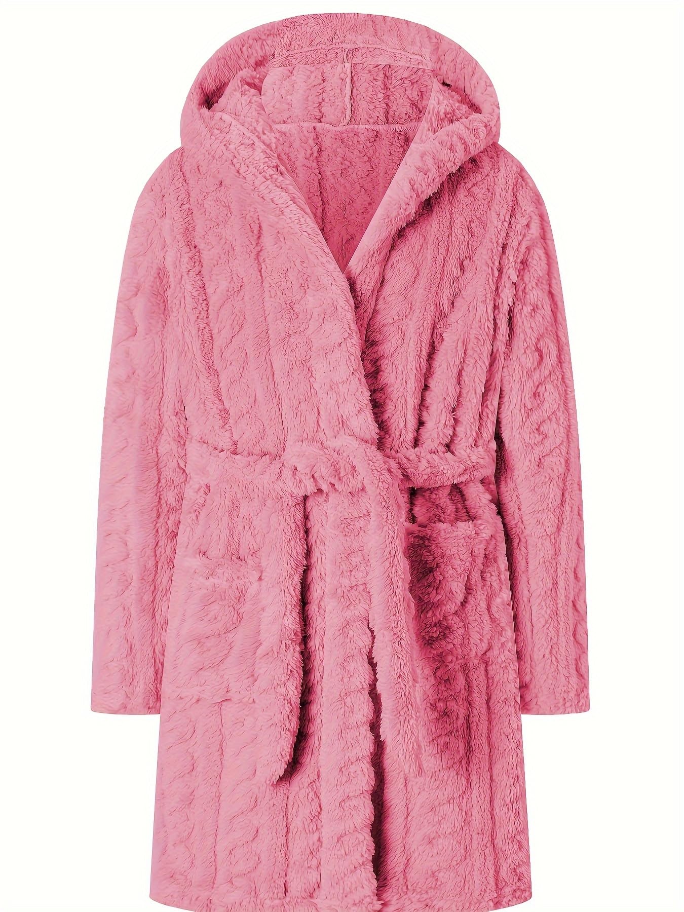 Umeyda Girls & Women's Twist Fleece Robes - Soft Warm Hooded Bathrobe for Kids & Adults | Cozy Fuzzy Bathrobe Gift for Spa, Lounge & Winter Comfort