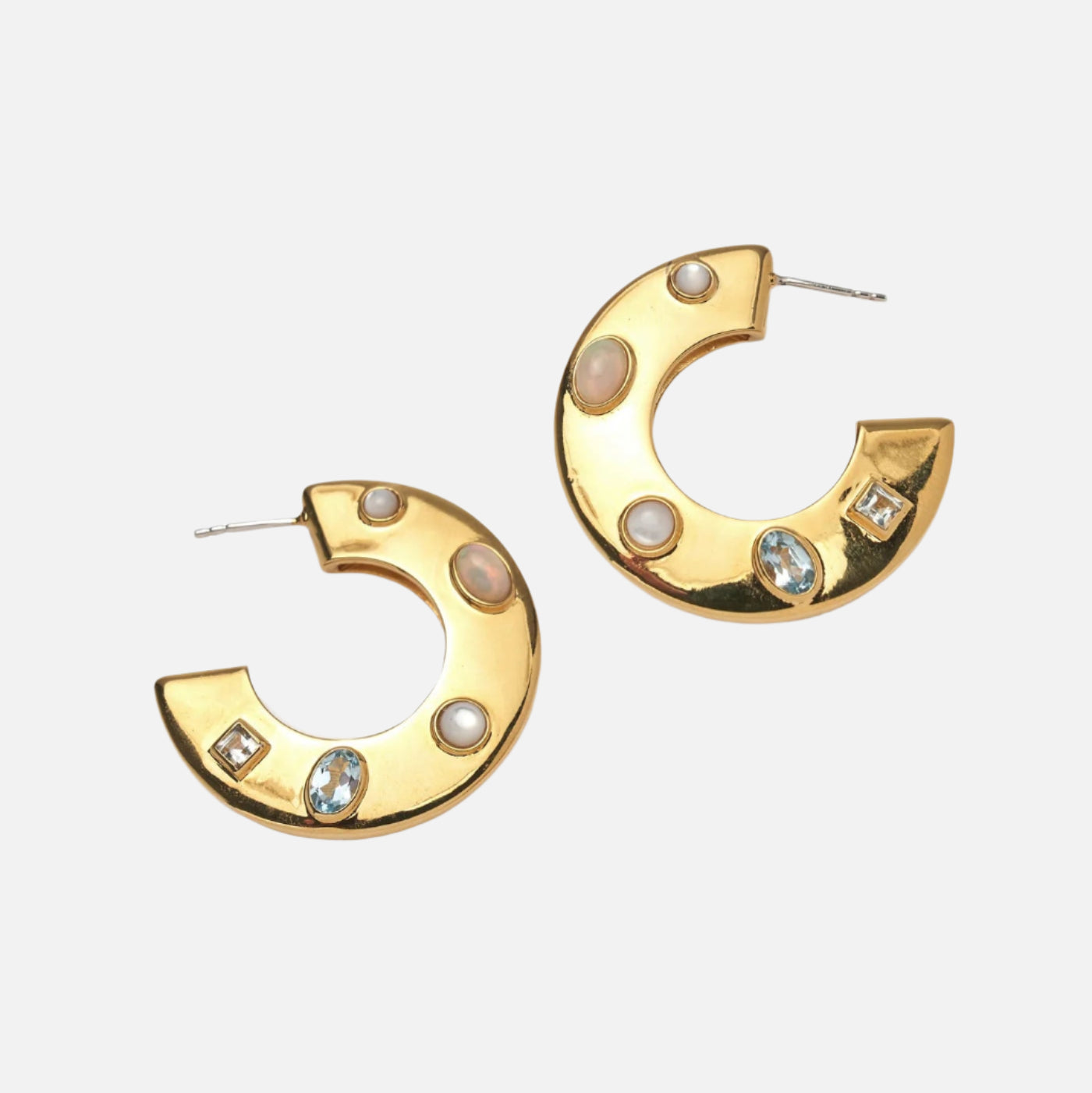 Dotted Pearl Saucer Hoops - Elegant Pearl Earrings for Women, Perfect for Parties, Weddings & Everyday Wear