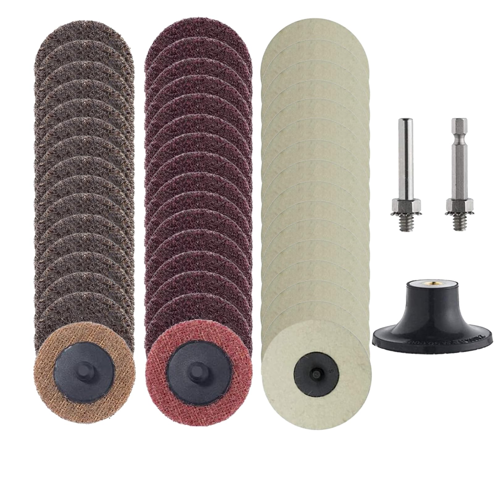 48 Pcs 2 Inch Sanding Discs - 1/4 Inch Shank Roll Lock Quick Change Aluminum Oxide Sanding Disc Grinding Wheel for Rotary Tools, Angle Grinder - Perfect for Woodworking, Metal Polishing & DIY Projects