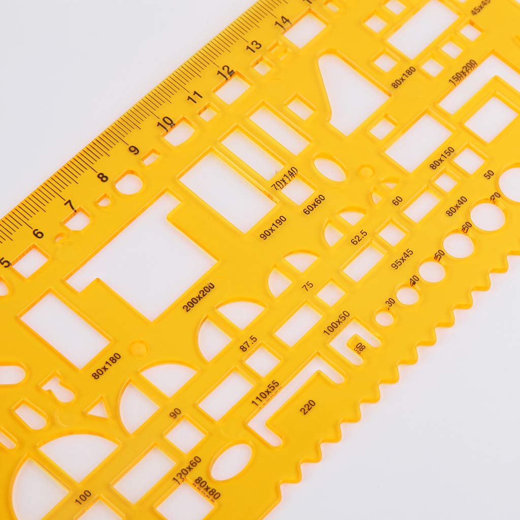 Architectural Drafting Ruler - Furniture House Design Drainage Template for Precise Measuring | Perfect for DIY Home Projects, Interior Design & Engineering Drawings