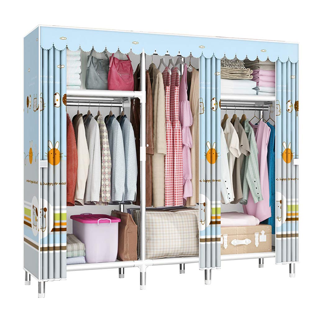 Portable Wardrobe Closet Organizer - Foldable Hanging Clothes Storage with Shelves & Fabric Cover, 170x45x170cm - Perfect for Bedroom, Cloakroom & Small Space Organization