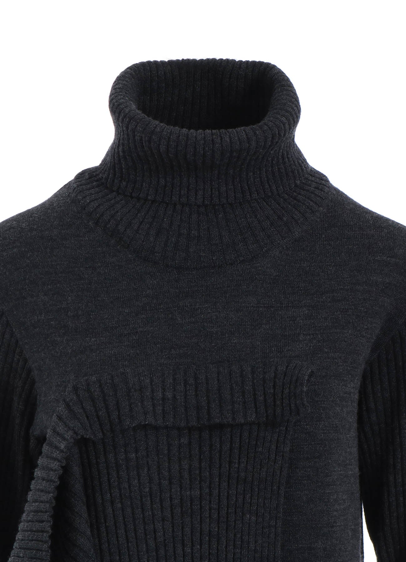 12G2P Plain Rib Front D-Cloth Turtle Neck Pullover - Women's Casual Winter Sweater for Office, Dating & Daily Wear