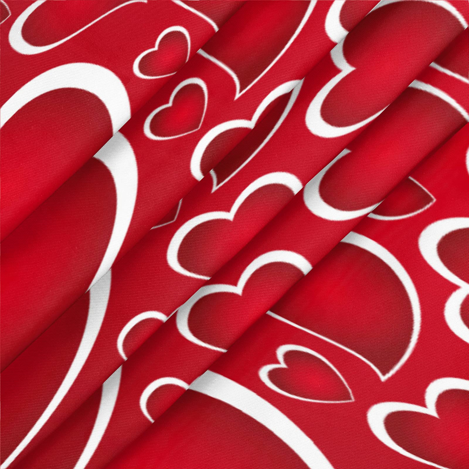 Valentine's Day Heart Print Elastic Edge Round Tablecloth - Waterproof & Wipeable Fitted Table Cover for 40