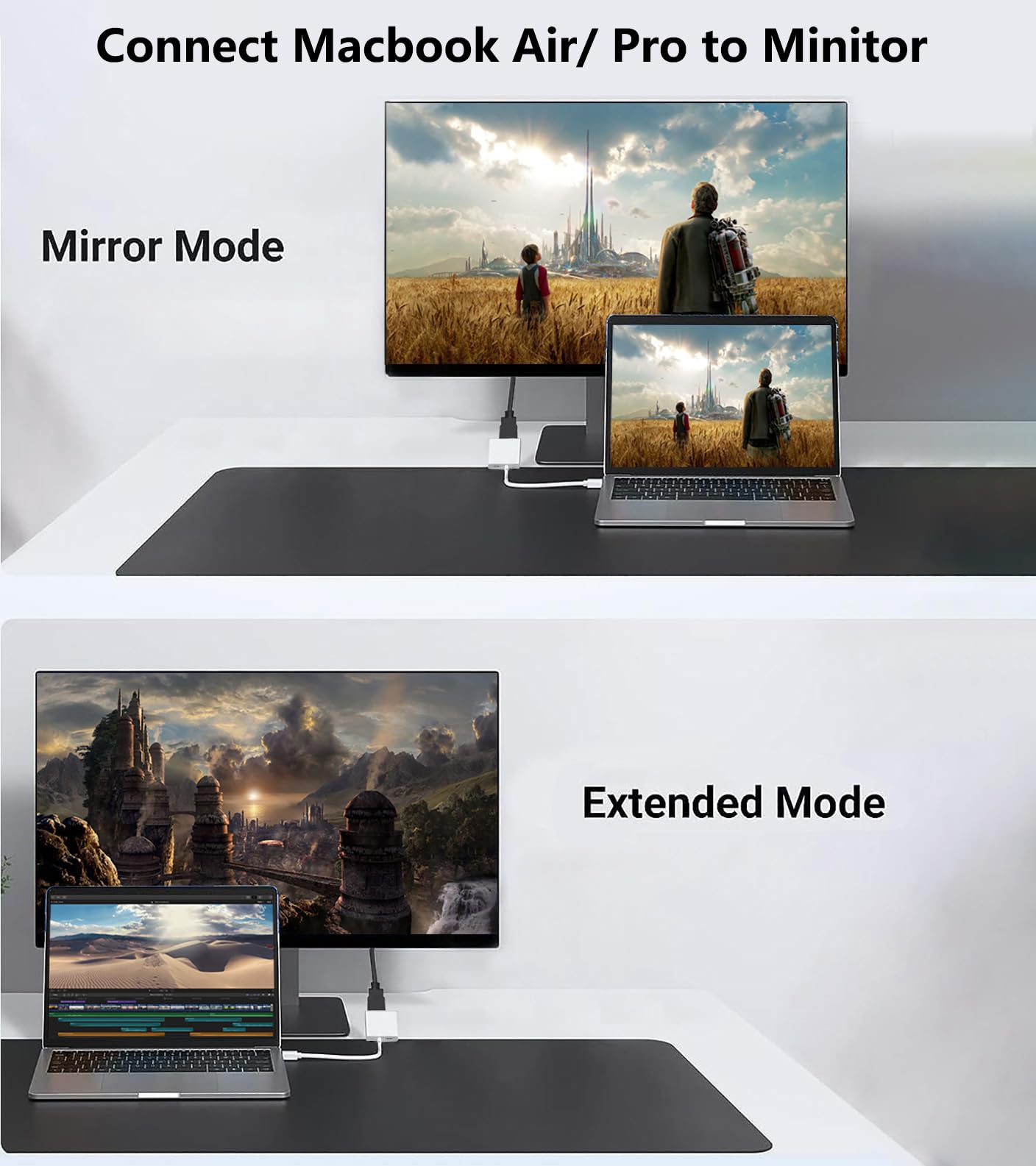 Apple MFi Certified USB-C to HDMI Adapter 4K@60Hz - Compatible with iPhone 16/15, MacBook Pro/Air, iPad Pro & Samsung Galaxy S24 - Digital AV HDMI 2.0 Cable for Home Theater, Office Presentations & Gaming