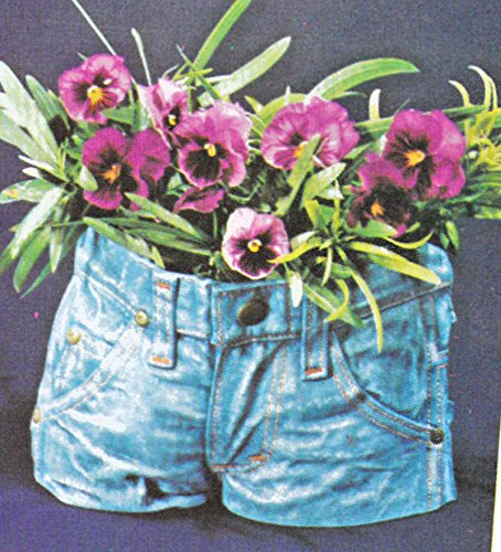 8x6 Inch Denim Planter Ceramic Bisque - Ready to Paint DIY Flower Pot for Home Decor, Garden & Gift Ideas