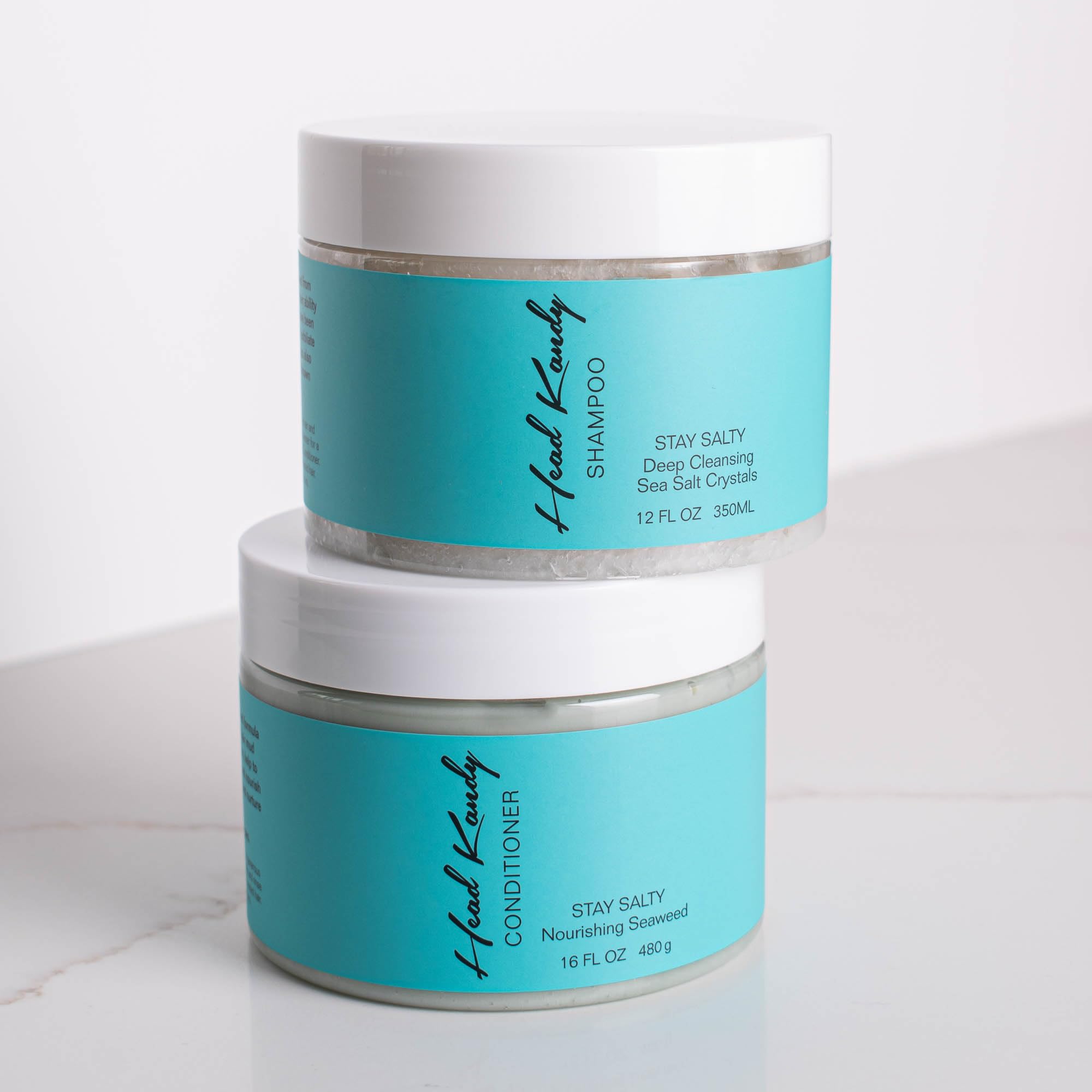 Head Kandy Stay Salty Sea Salt Purifying & Detoxifying Shampoo & Conditioner Set for Color-Treated Hair | Hydrating with Seaweed Extract for Volume & Shine | Sulfate-Free Hair Care Bundle | Perfect for Beach Waves & Post-Swim Hair Revival
