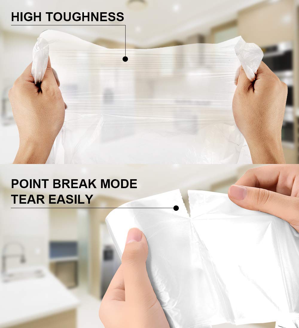 Small Trash Bags 1.2 & 4 Gallon - Clear Kitchen Garbage Can Liners for Bathroom, Bedroom, Office | 220 Count Wastebasket Bags | Perfect for Small Trash Cans, Desk Bins & Mini Waste Baskets