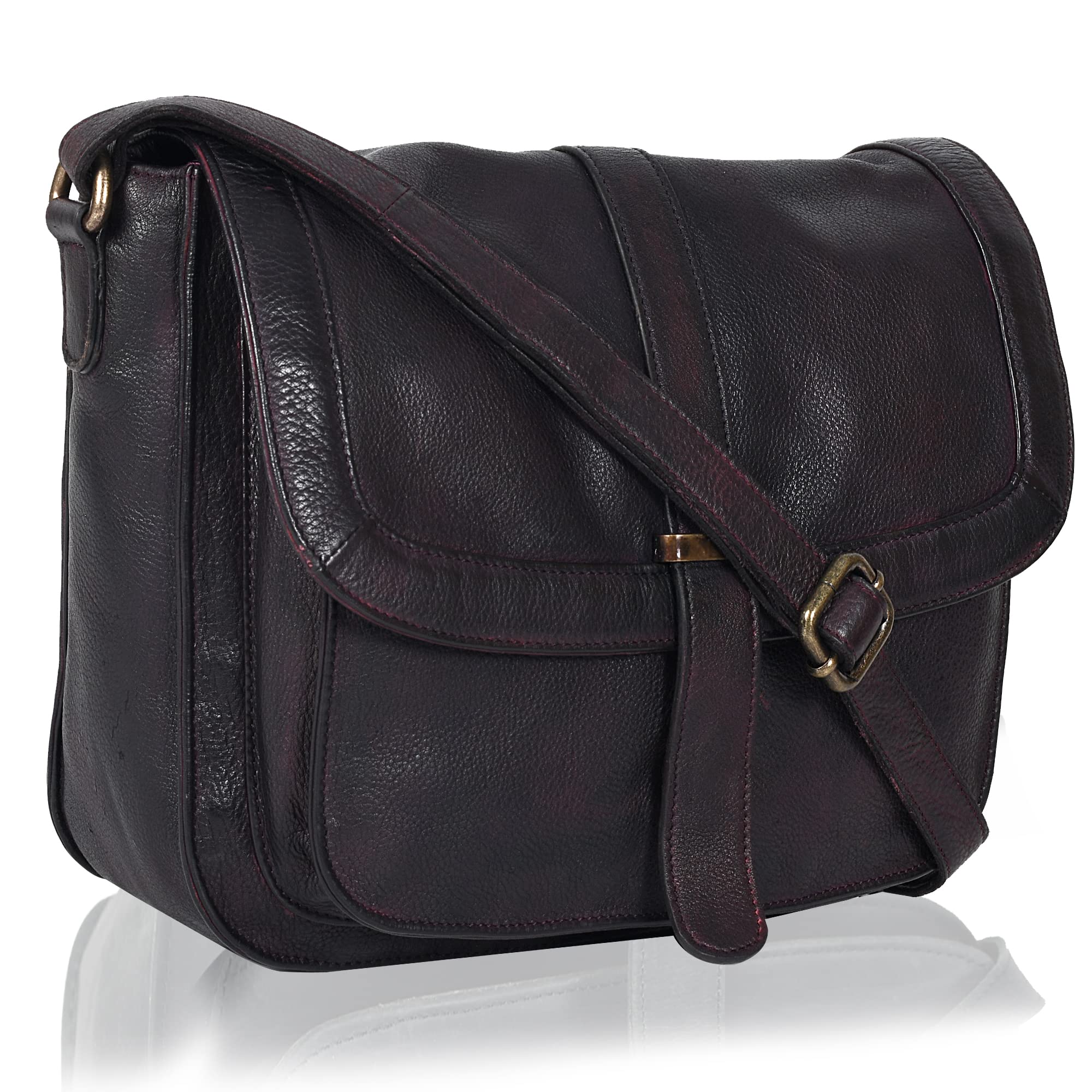 Vintage Leather Crossbody Bags for Women - Handmade Shoulder Purse for Daily Use