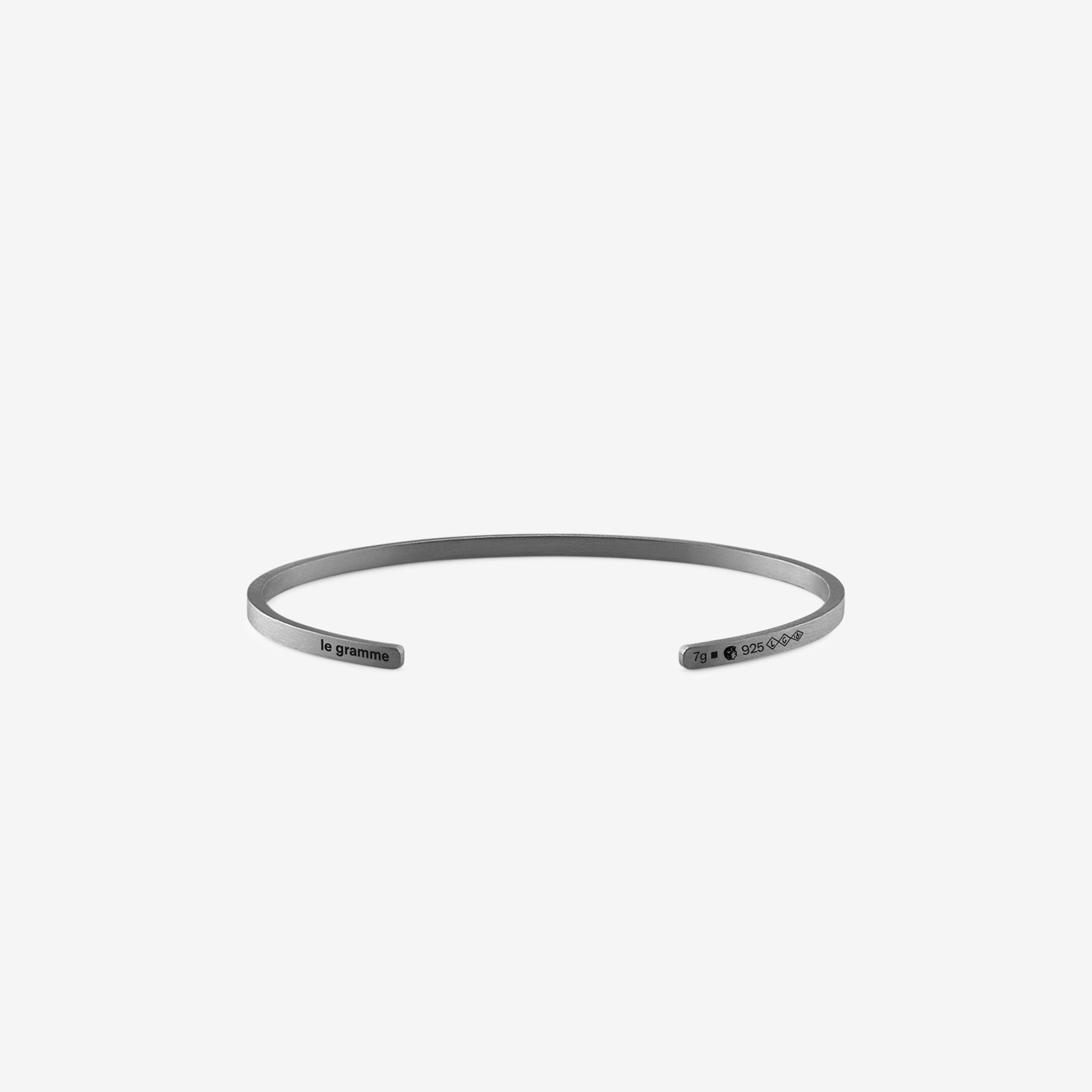 7g Brushed Black Sterling Silver Ribbon Bracelet for Women - Elegant Stackable Jewelry for Everyday Wear, Gifts & Special Occasions