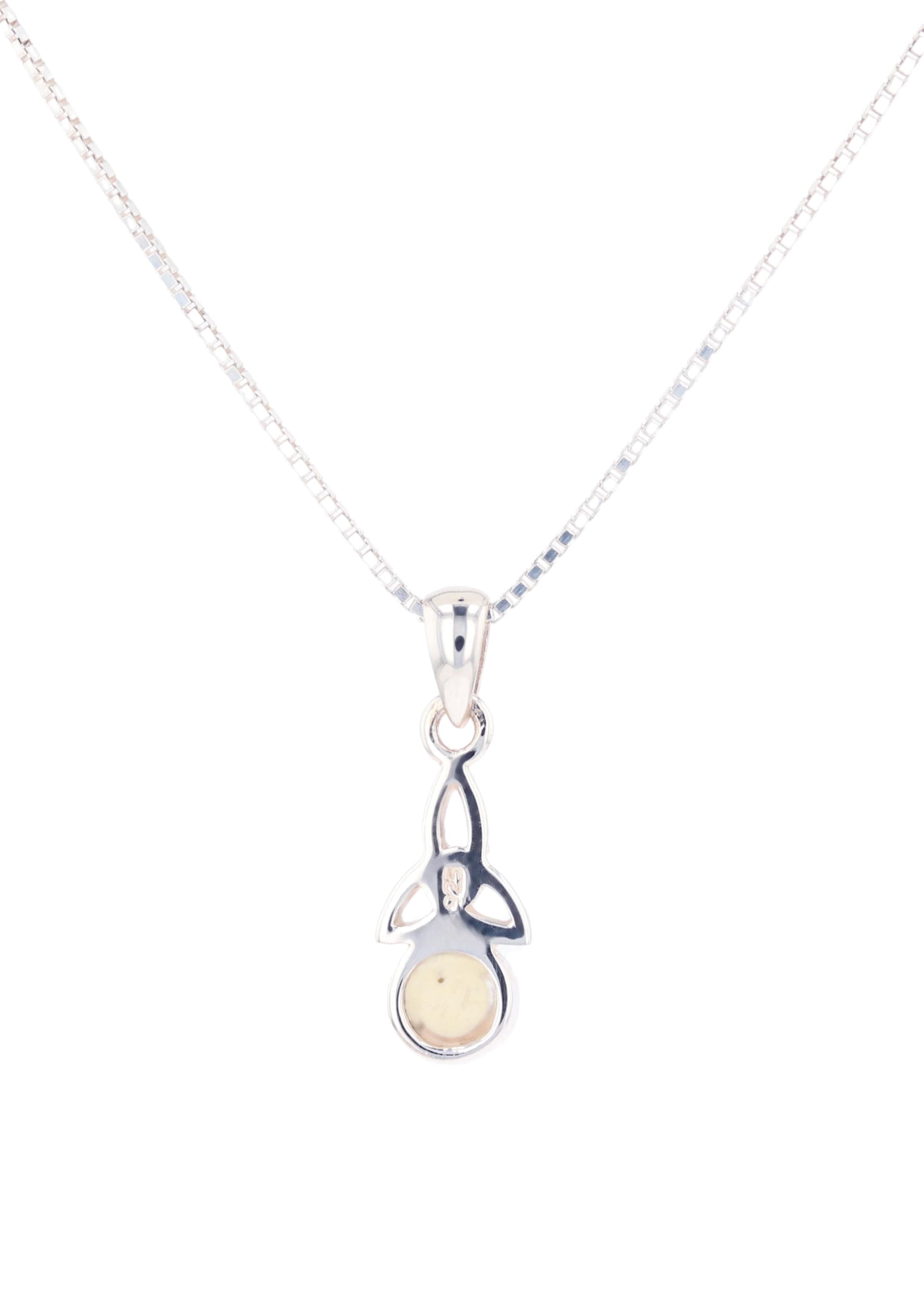 Sterling Silver & Synthetic Shell Celtic June Birthstone Pendant Necklace - 18 Inch Chain, Perfect for Birthdays, Anniversaries & Gifts for Women