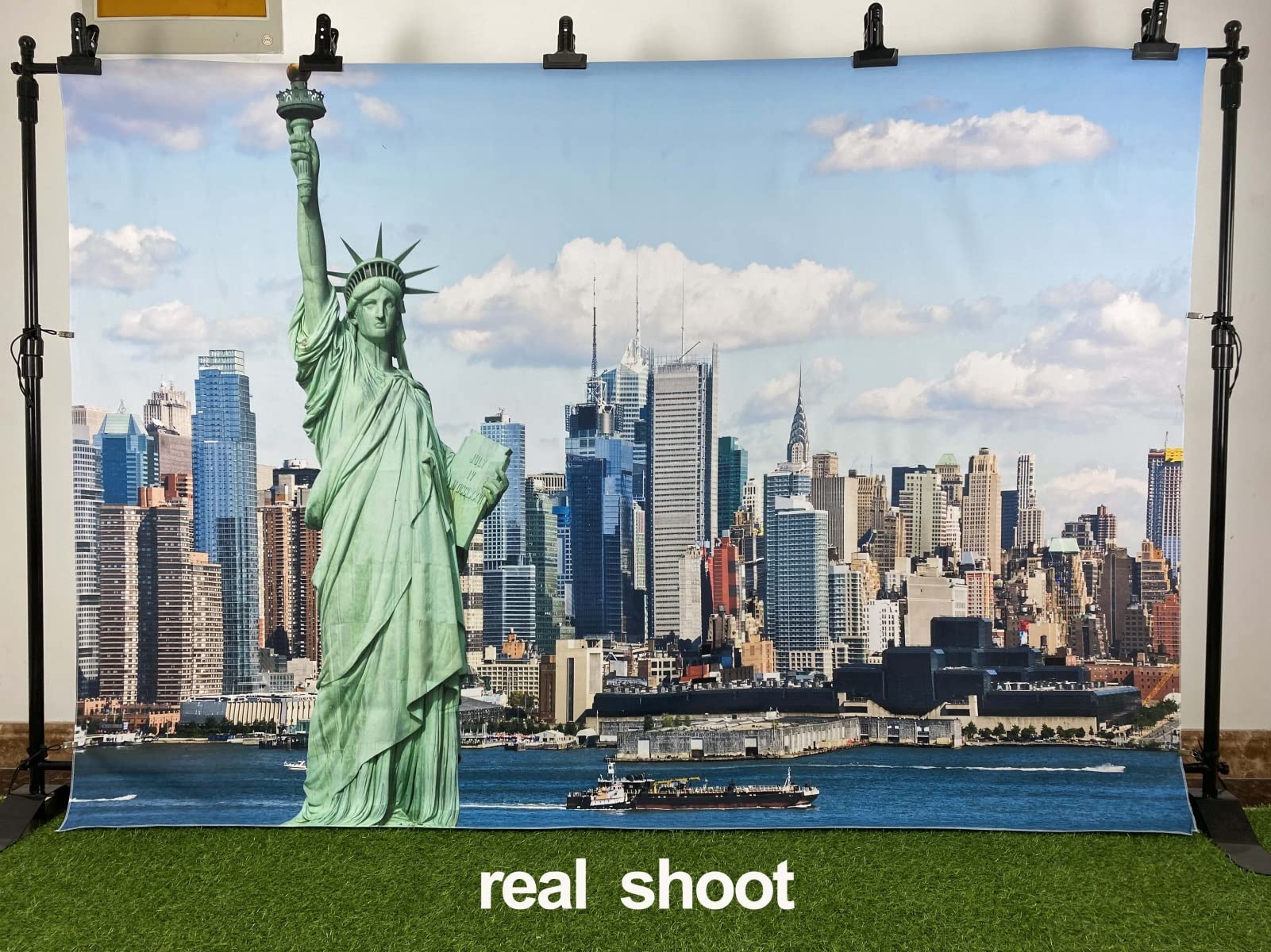8x6ft Statue of Liberty Fabric Backdrop - New York City Skyline Photography Background for Independence Day, Patriotic Party Decor, Photo Booth Banner, Kids & Adults Room Decoration | Perfect for 4th of July Celebrations, Birthday Parties, and Themed Events