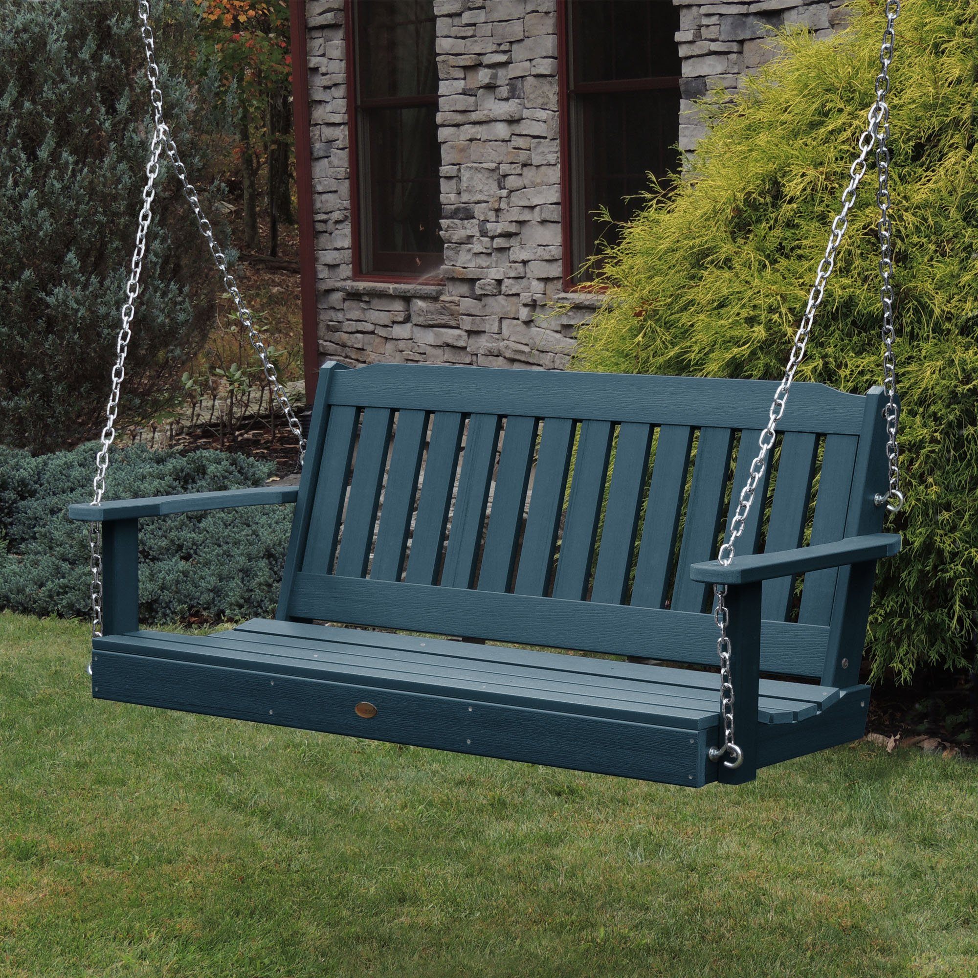 5ft Lehigh Porch Swing - Heavy Duty Outdoor Hanging Bench for Garden, Patio, Deck - Perfect for Relaxing & Lounging in Backyard, Front Porch or Balcony