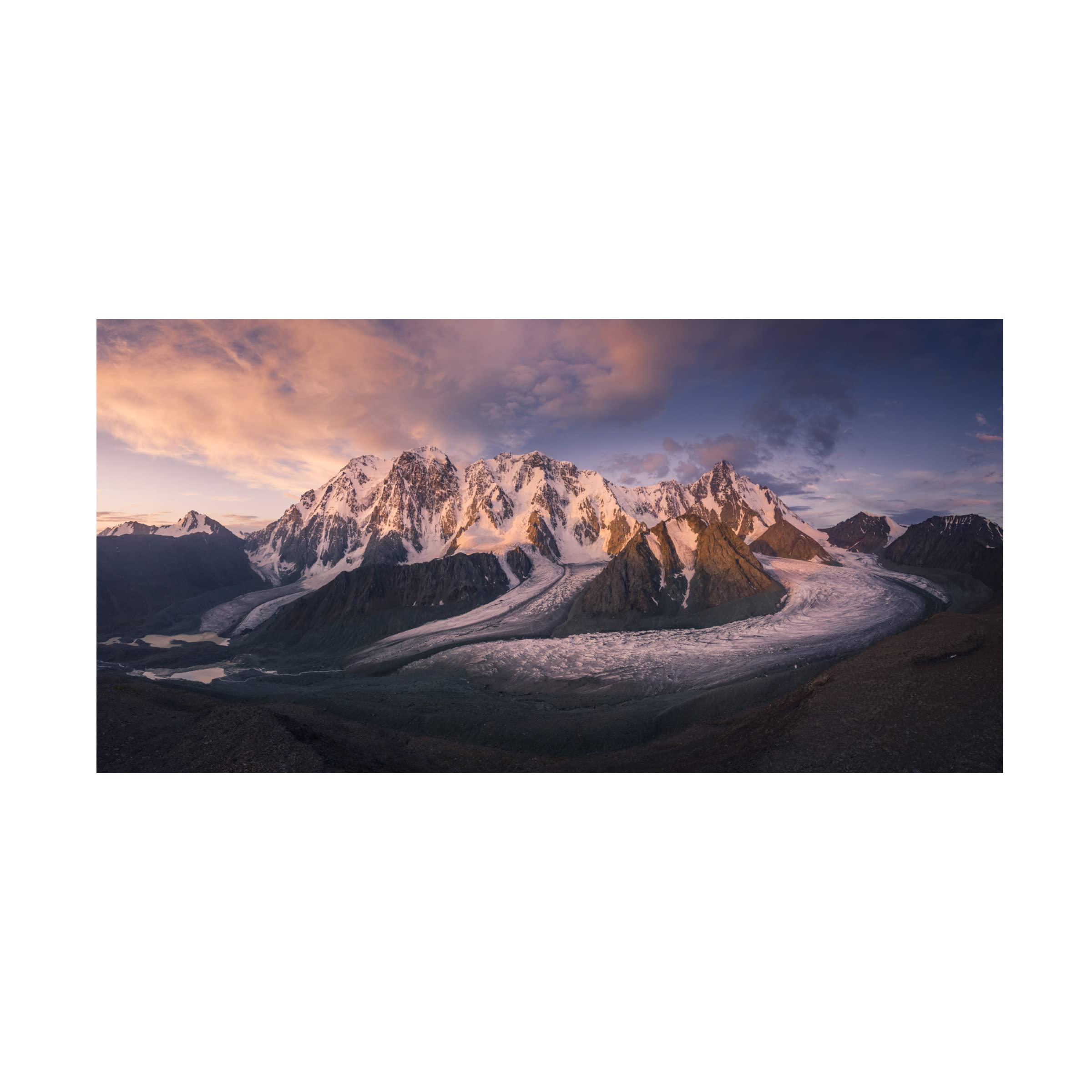 Trademark Fine Art 'Mount Bogda' Canvas Wall Art Print by Qiye - Stunning Landscape Painting for Living Room, Bedroom & Office Decor