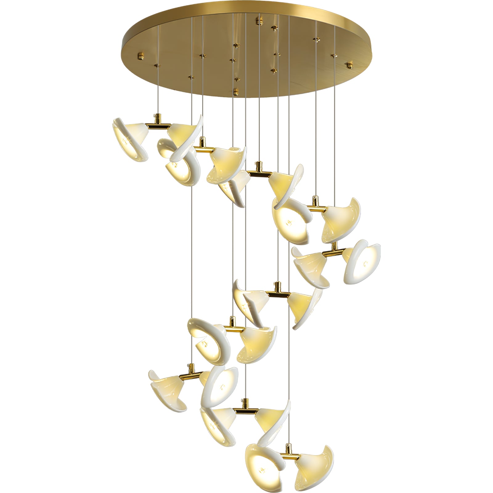 Elegant Blossom Double Horn Chandelier - Modern Crystal Ceiling Light Fixture for Dining Room & Living Room Decor