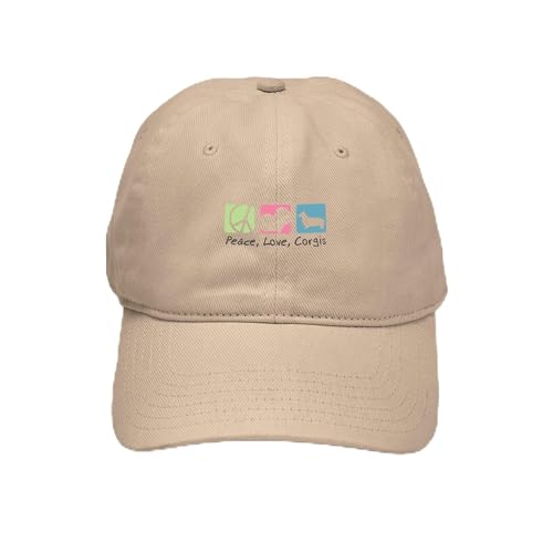 Khaki - Peace, Love, Corgis Cap