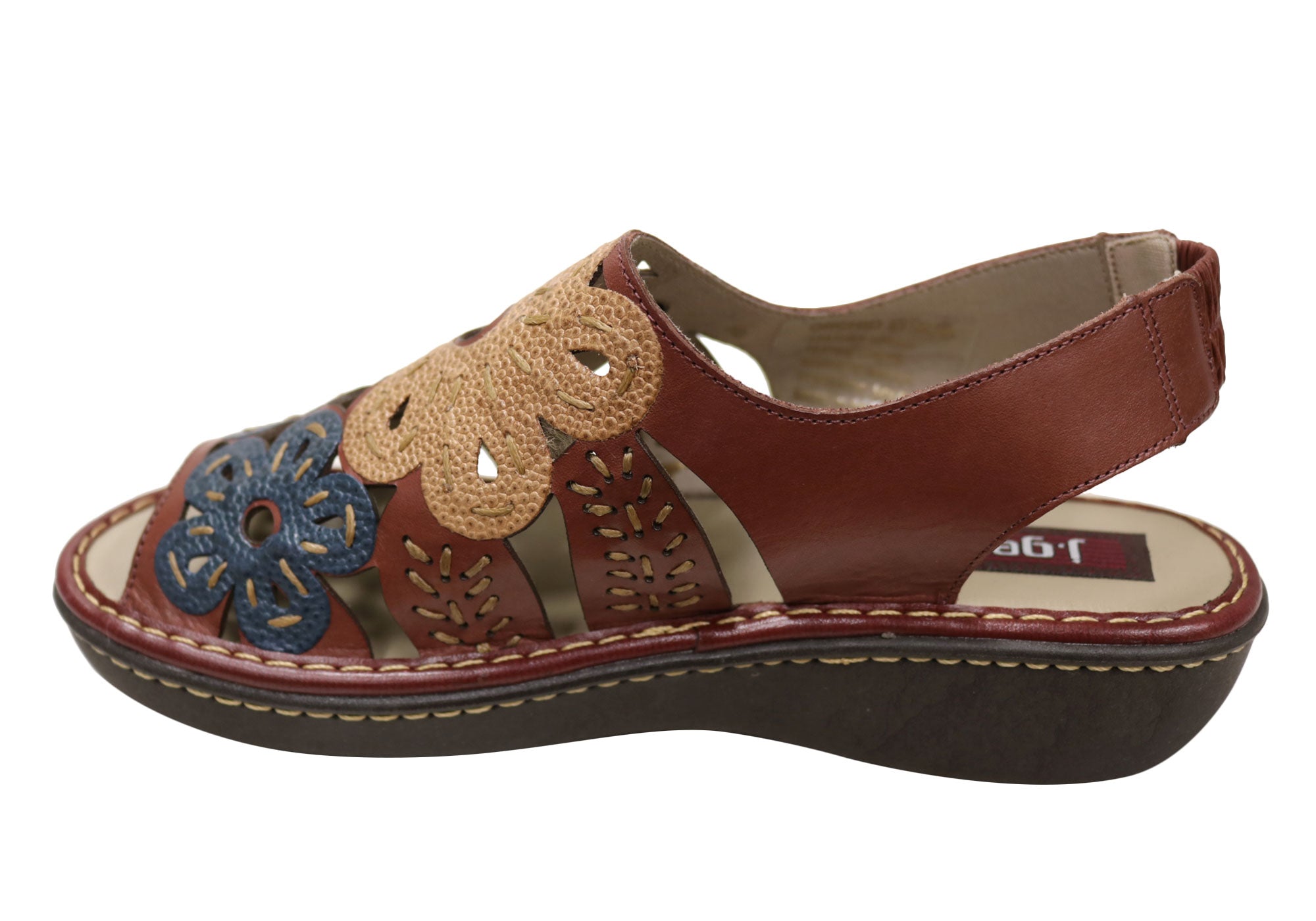 J Gean Women's Comfortable Leather Sandals - Handmade in Brazil - Perfect for Beach, Vacation & Summer Outfits