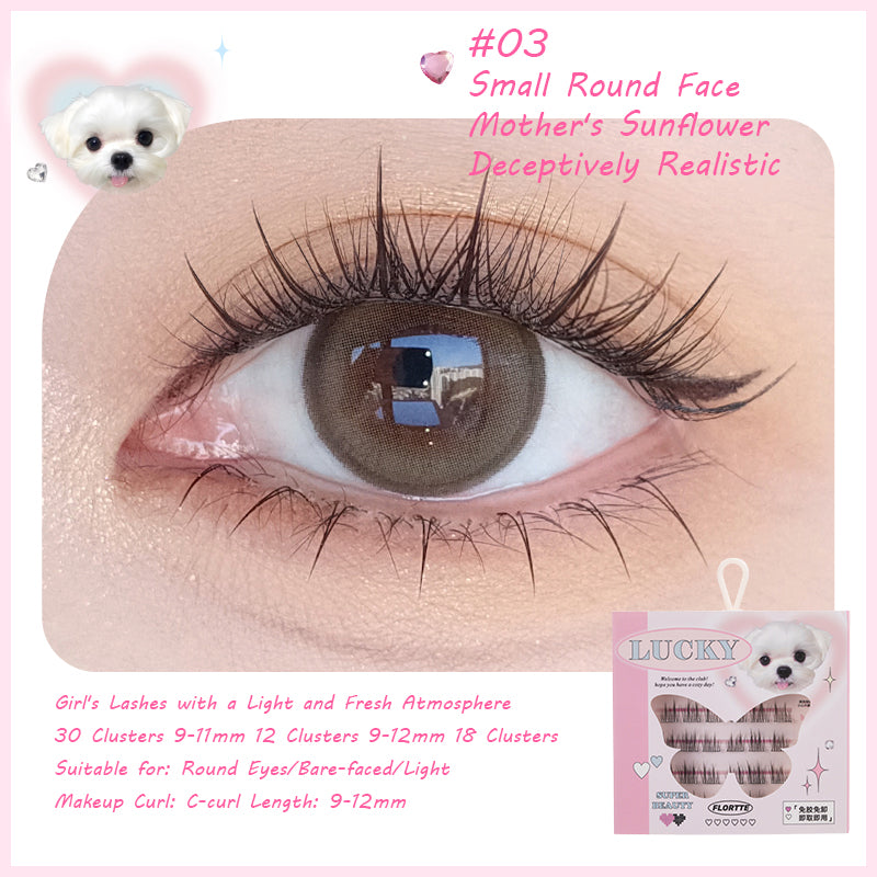 FLORTTE Self Adhesive Clustered False Eyelashes - Natural Looking Volume Lashes for Everyday Wear & Special Occasions