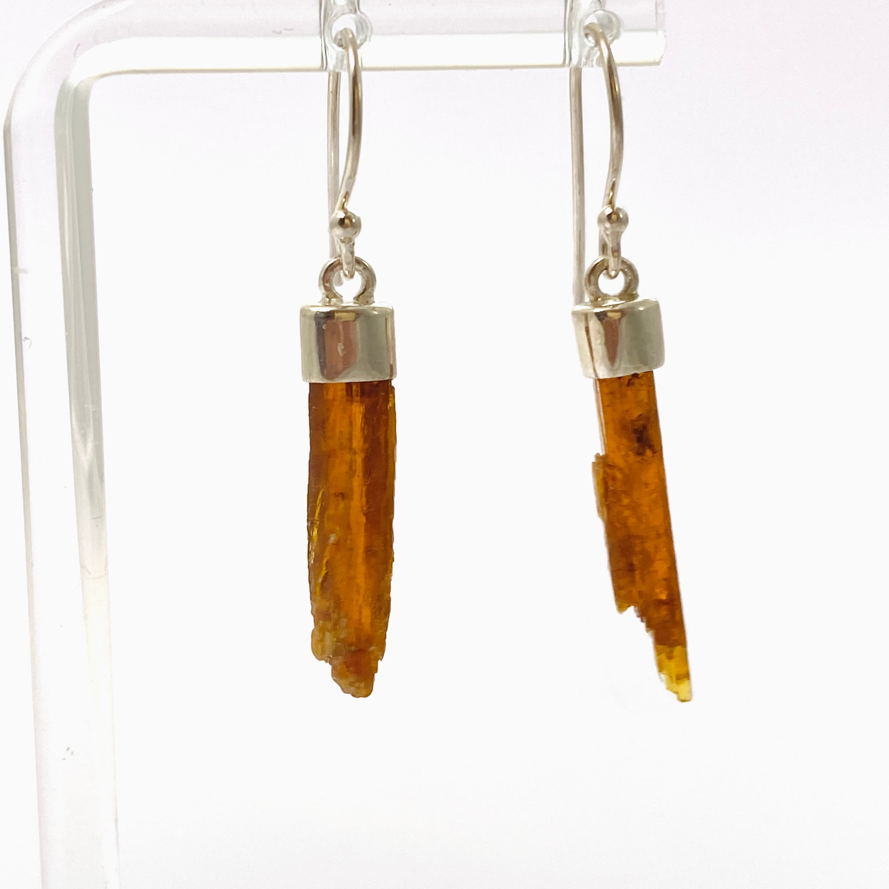 Natural Orange Kyanite Raw Crystal Stud Earrings - Handmade Gemstone Jewelry KEGJ1528 for Meditation, Healing & Spiritual Energy