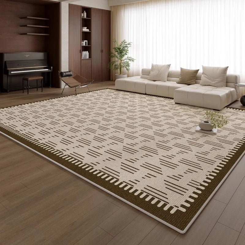 Luxury Nola Premium Velvet WaterShield Geometric Area Rug - Non-Slip Soft Living Room Rug for Bedroom, Nursery, Office & Dorm Decor