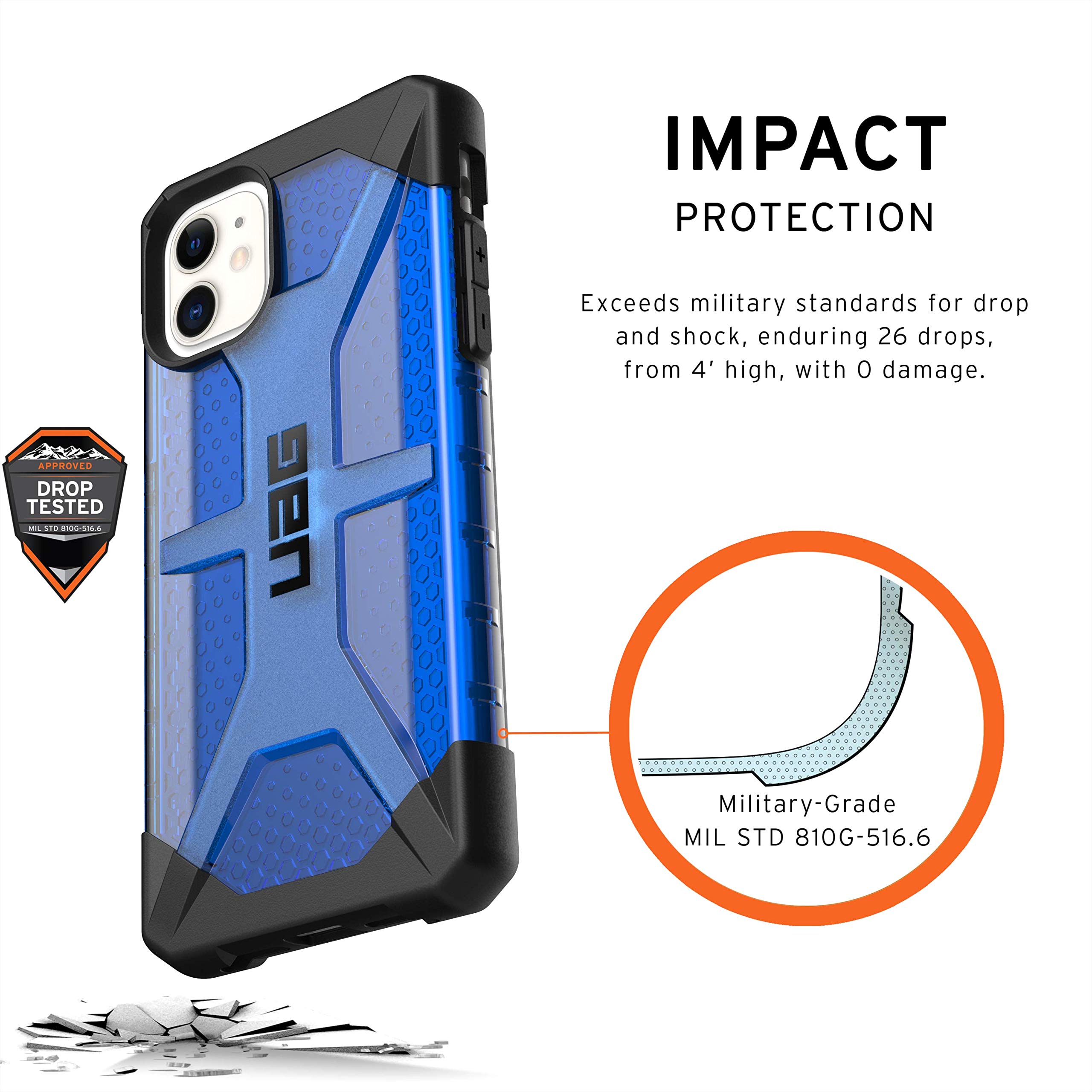 URBAN ARMOR GEAR UAG Military Drop Tested iPhone 11 Case | 6.1-inch Screen | Feather-Light Rugged Protection | Cobalt Blue | Perfect for Outdoor Adventures & Daily Use