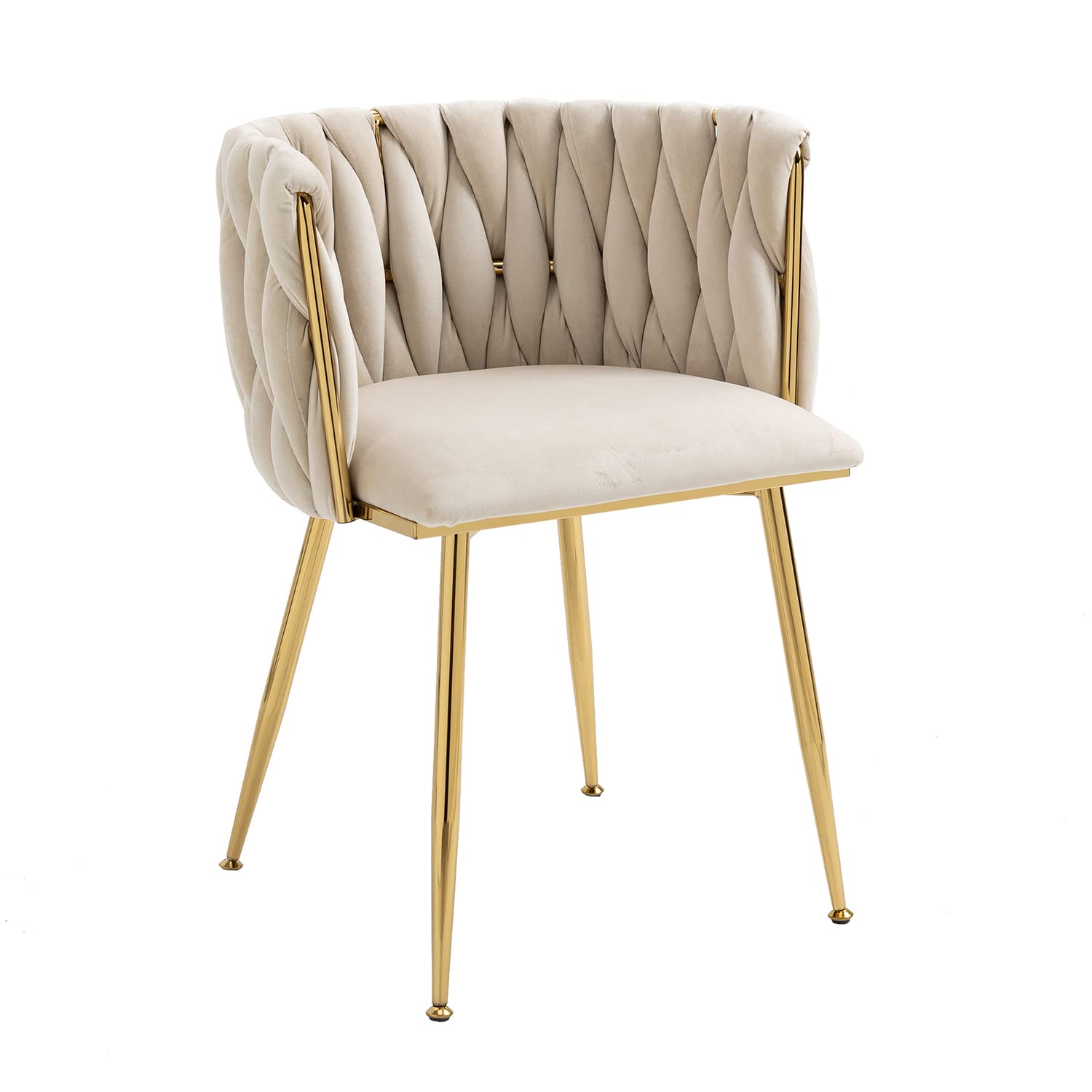 Luxury Velvet Dining Chairs Set of 2 - Upholstered Tufted Accent Chairs with Gold Metal Legs for Dining Room, Bedroom, Kitchen | Elegant Home Decor & Comfortable Seating Solution