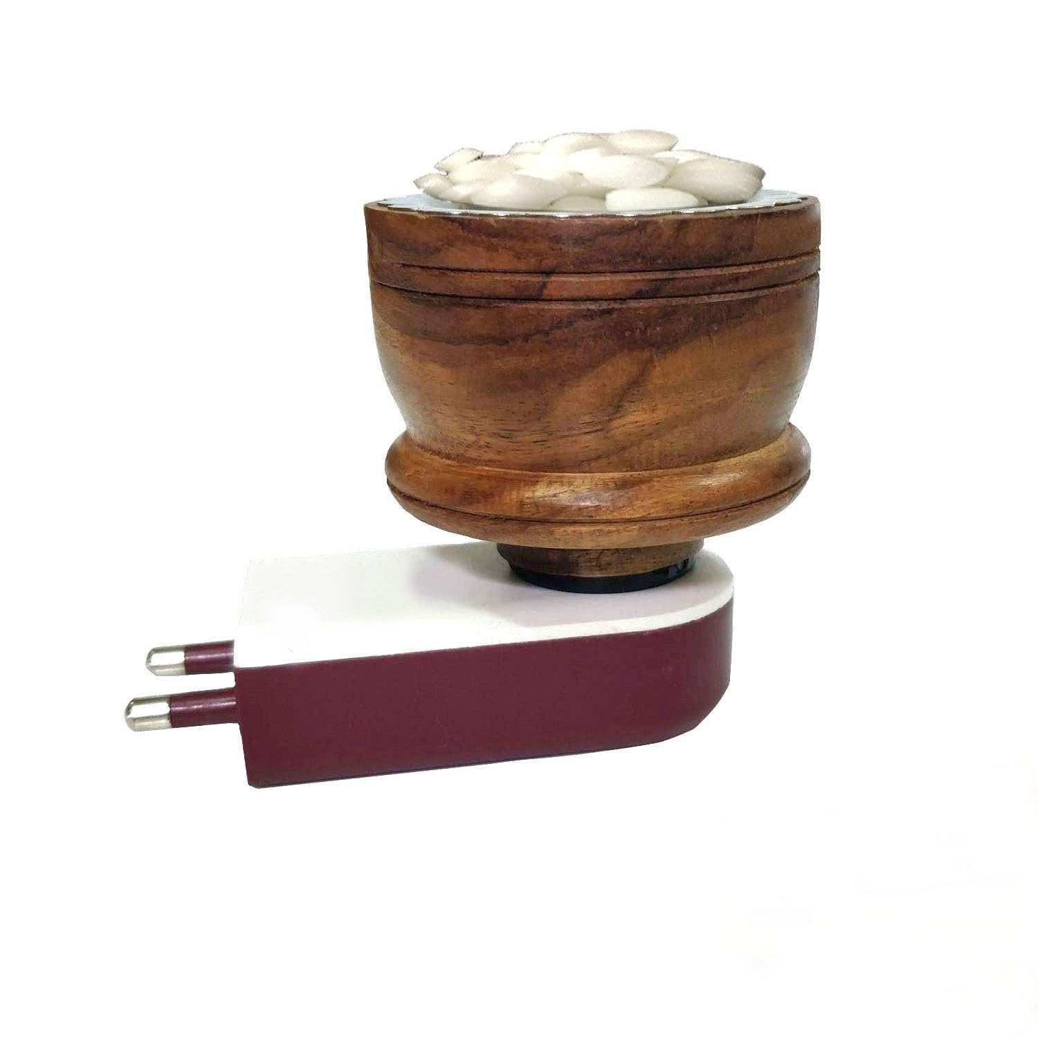 Handcrafted Shesham Wood Camphor Aroma Oil Diffuser & Incense Burner - Electric Kapoor Kapur Dani for Pooja, Meditation, Havan - Home & Office Spiritual Decor (Wooden K-2) | Perfect for Yoga Rooms, Prayer Spaces & Aromatherapy Sessions
