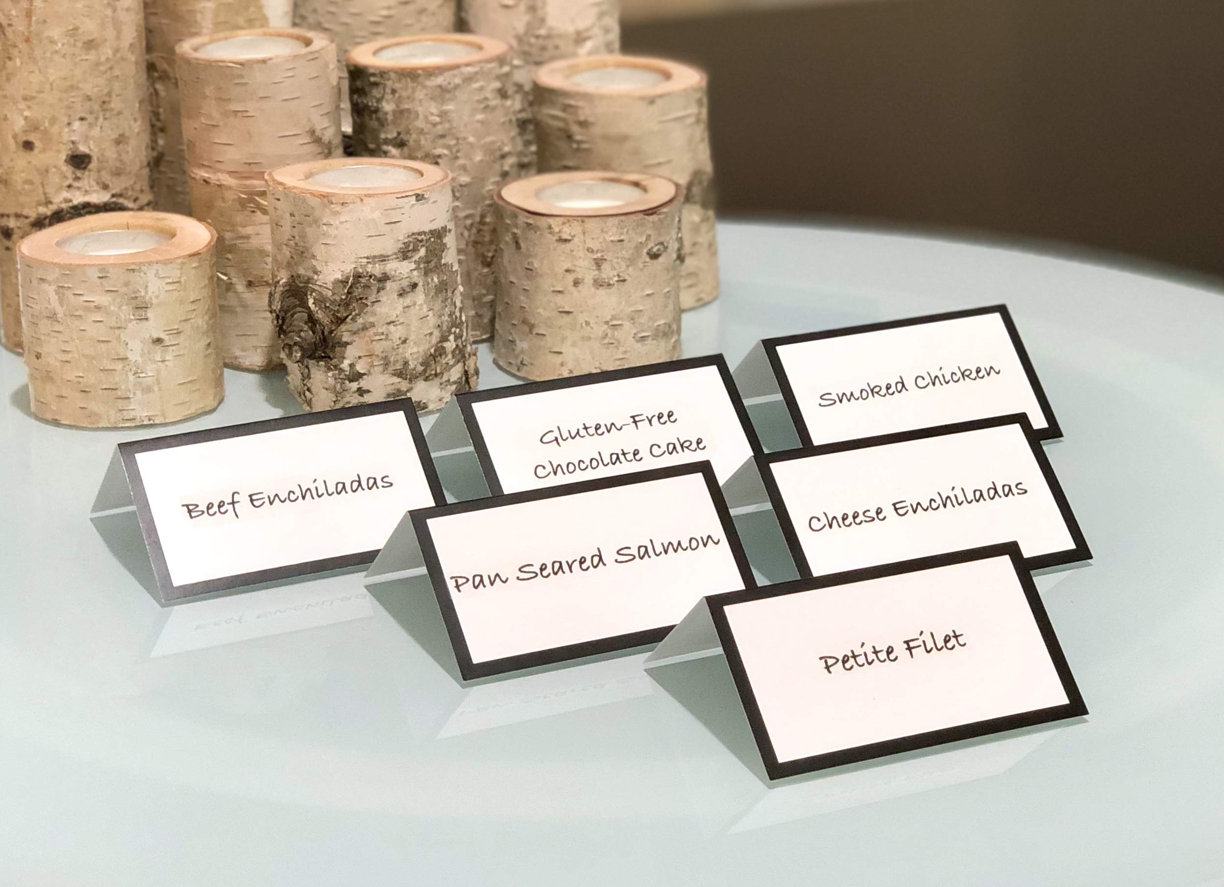 Premium 50-Pack Tented Place Cards - 14pt Matte Cardstock for Weddings, Buffets, Banquets & Cocktail Parties - Elegant Name Cards & Food Labels for Special Events