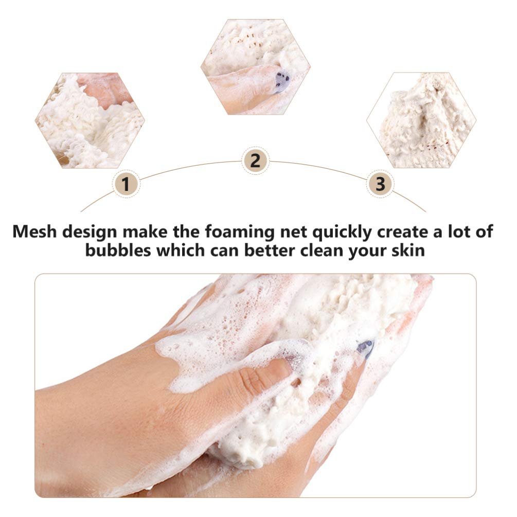 Beaupretty 3-Pack Mesh Soap Saver Bags - Reusable Soap Holder Pouch, Exfoliating Bath Sponge & Organizer for Shower, Travel, and Plant Soap Storage - Durable Ramie Mesh Soap Net Pouch