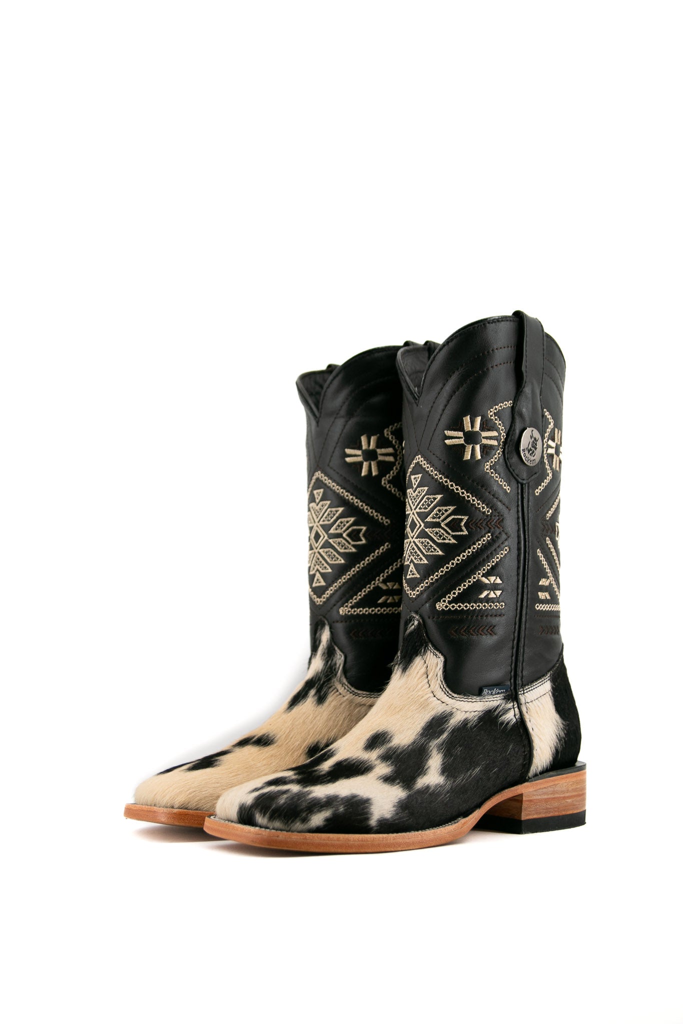 Women's Square Toe Cowhide Cowgirl Boots - Size 7.5 Western Riding Boots for Country Style & Line Dancing | Perfect for Rodeo, Concerts & Everyday Fashion